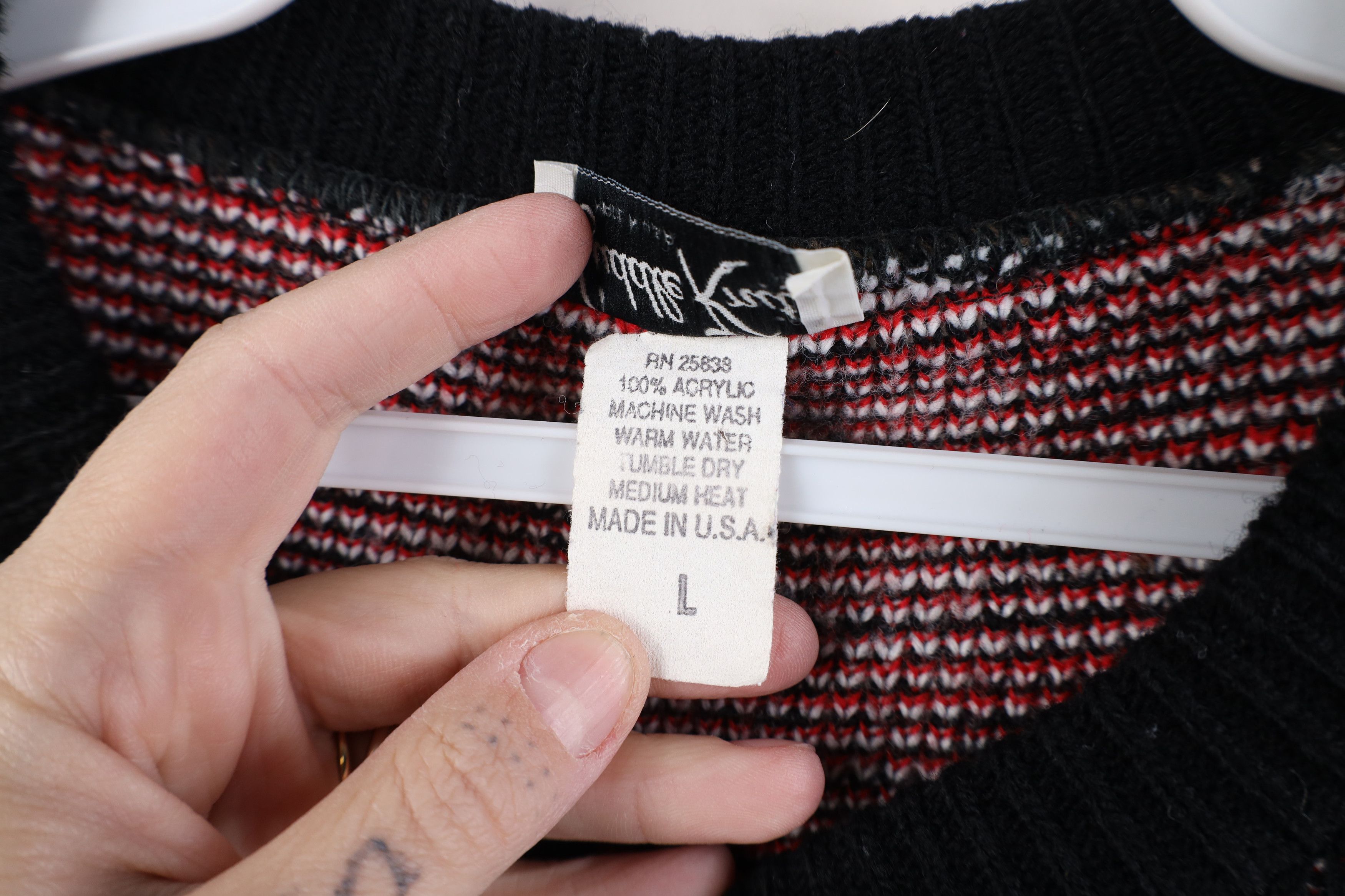 Vintage Vintage 90s Streetwear Plaid Knit Crewneck Sweater USA Size L / US 10 / IT 46 - 7 Thumbnail