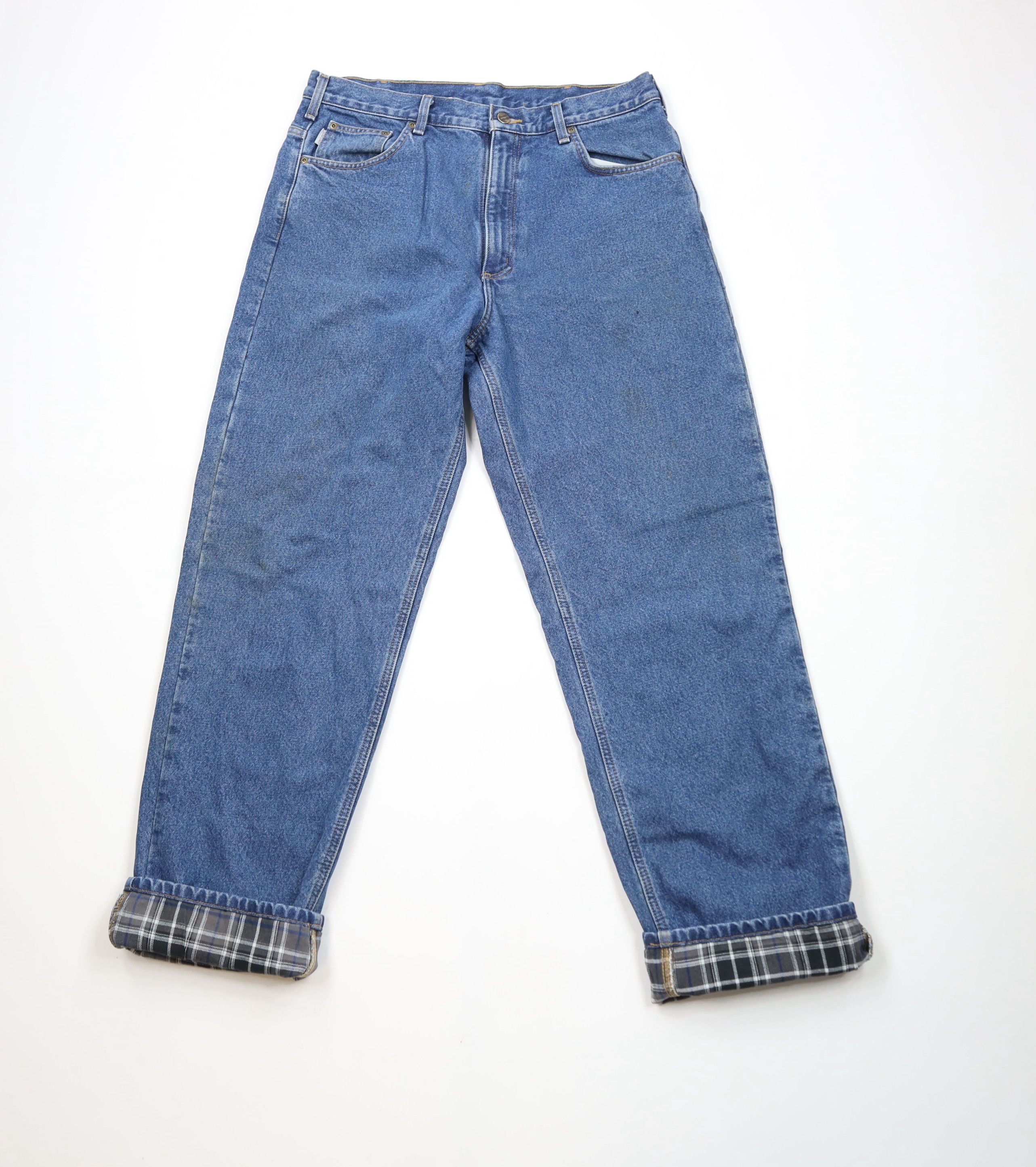 Carhartt × Vintage Vintage Y2K Carhartt Flannel Lined Relaxed Wide Leg Jeans Size US 36 / EU 52 - 1 Thumbnail