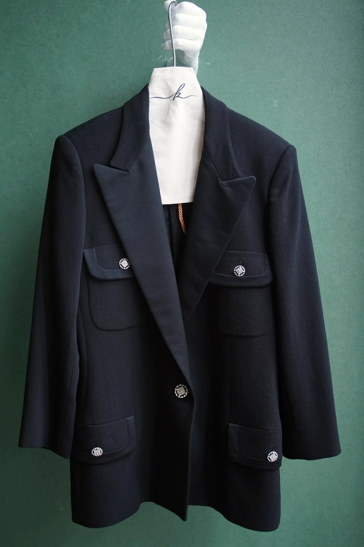 Versace Versace Istante Wool Blend Satin Wide Lapel Suit Size L / US 10 / IT 46 - 1 Thumbnail
