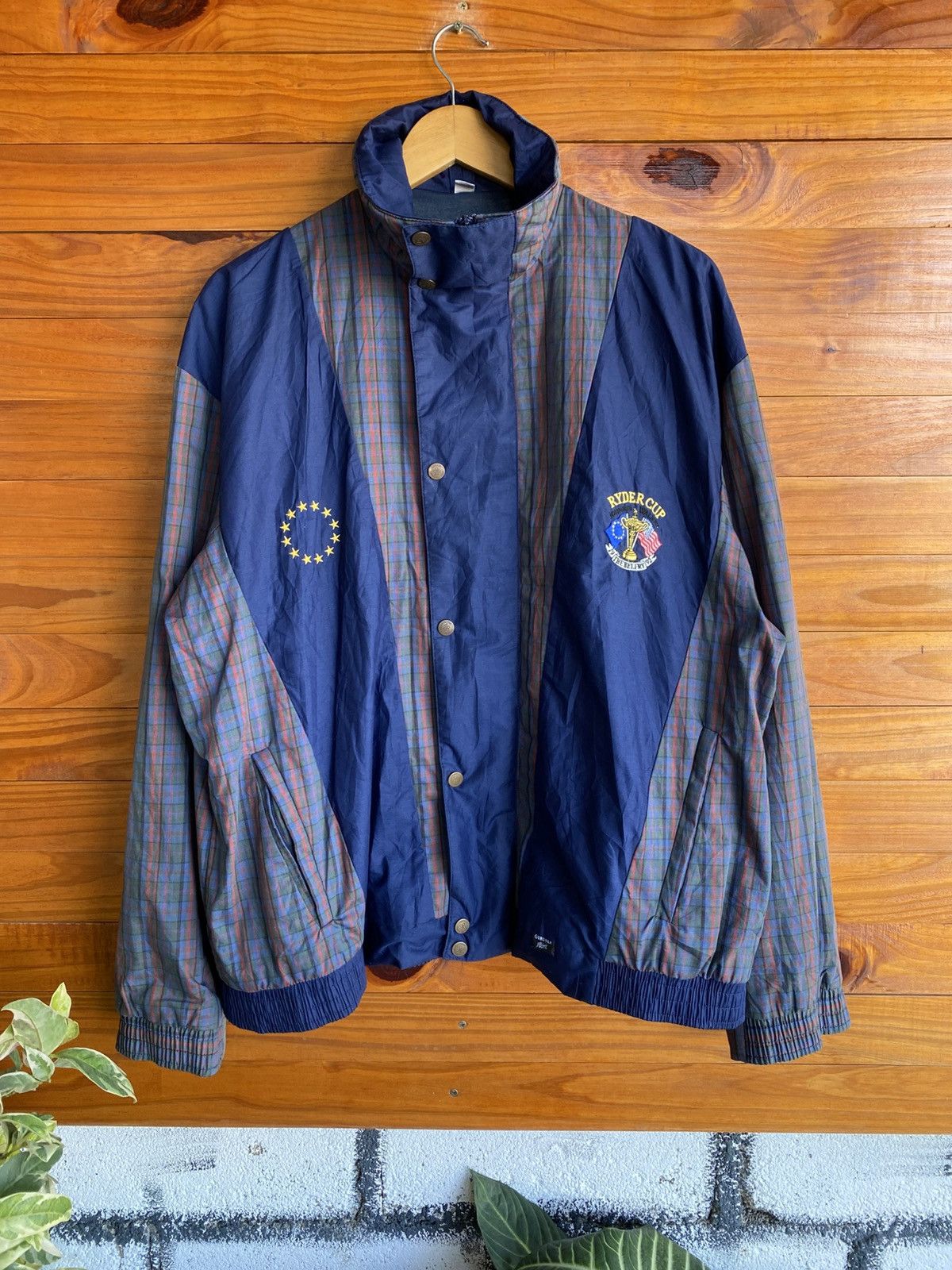 Vintage Vintage Proquip Ryder Cup Gore-Tex Jacket Plaid Panel Blue Size US M / EU 48-50 / 2 - 3 Thumbnail