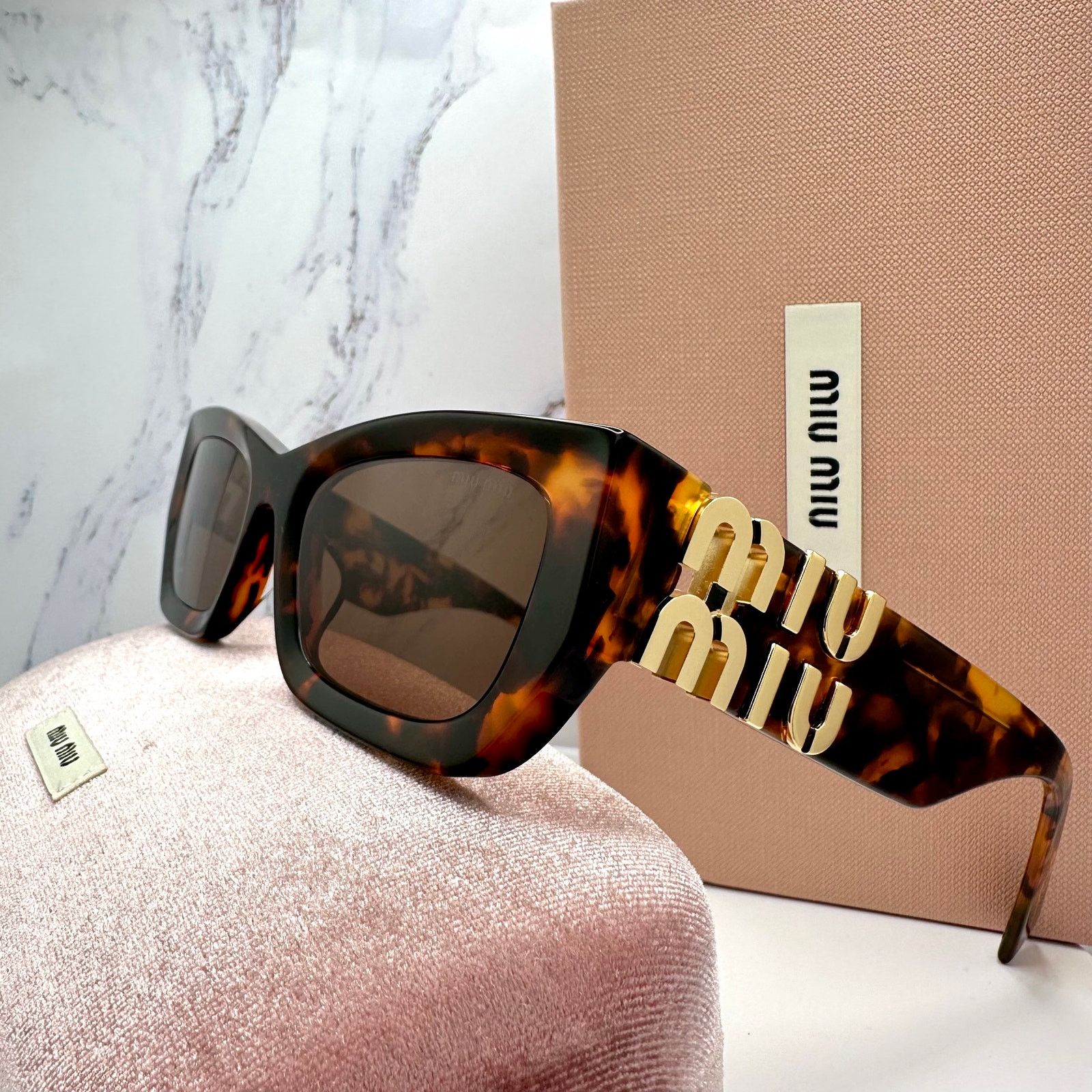 Miu Miu New MIU MIU Sunglasses Runway Glimpse Authentic Brown Square Size ONE SIZE - 9 Thumbnail
