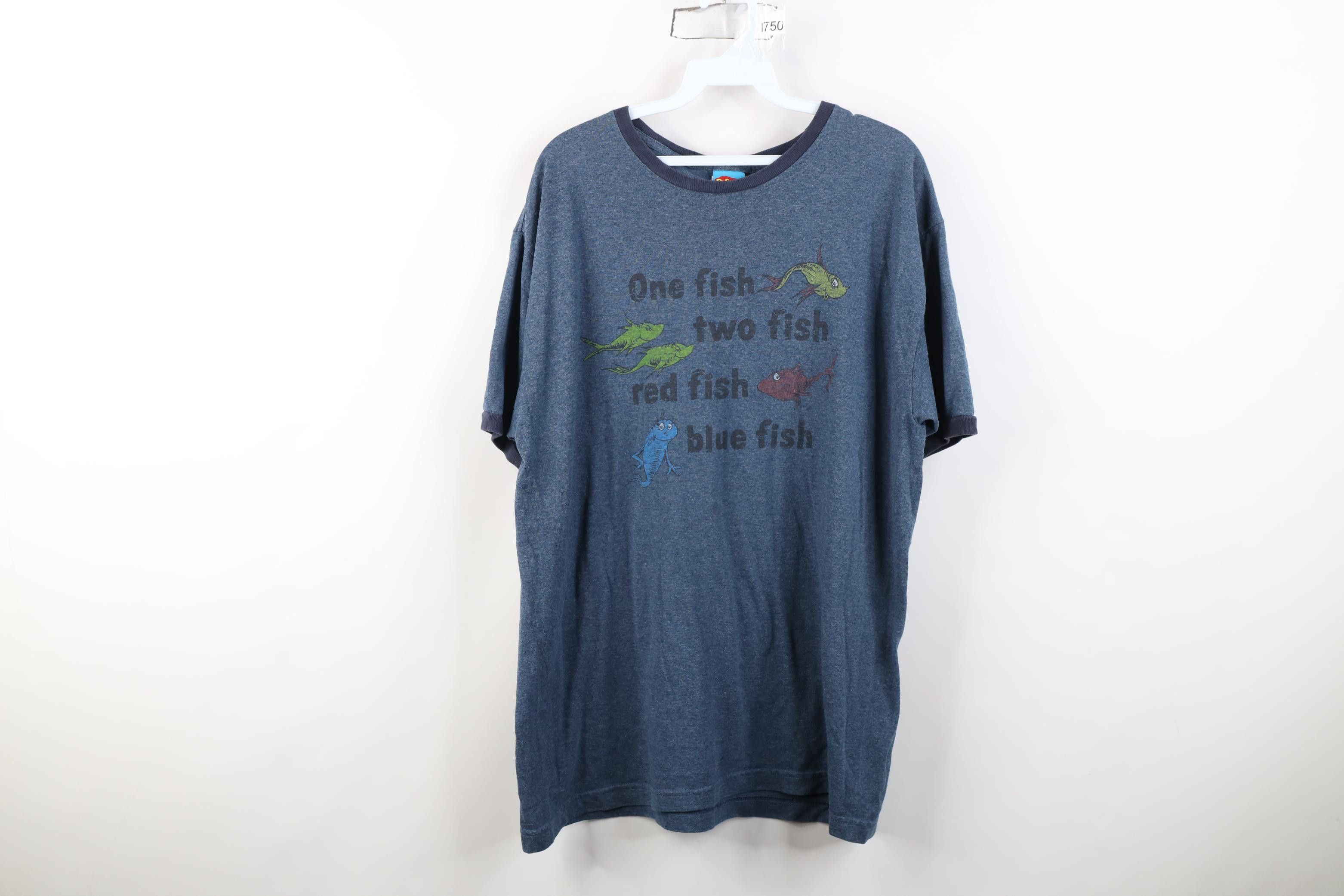 Vintage Vintage 90s Dr Seuss One Fish Two Fish Ringer T-Shirt USA Size US XL / EU 56 / 4 - 1 Thumbnail