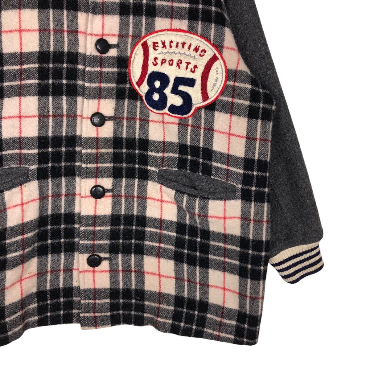 Japanese Brand 📌Vintage Bomber Jacket Rugby Ball Design Tartan Big Logo Size US M / EU 48-50 / 2 - 6 Thumbnail