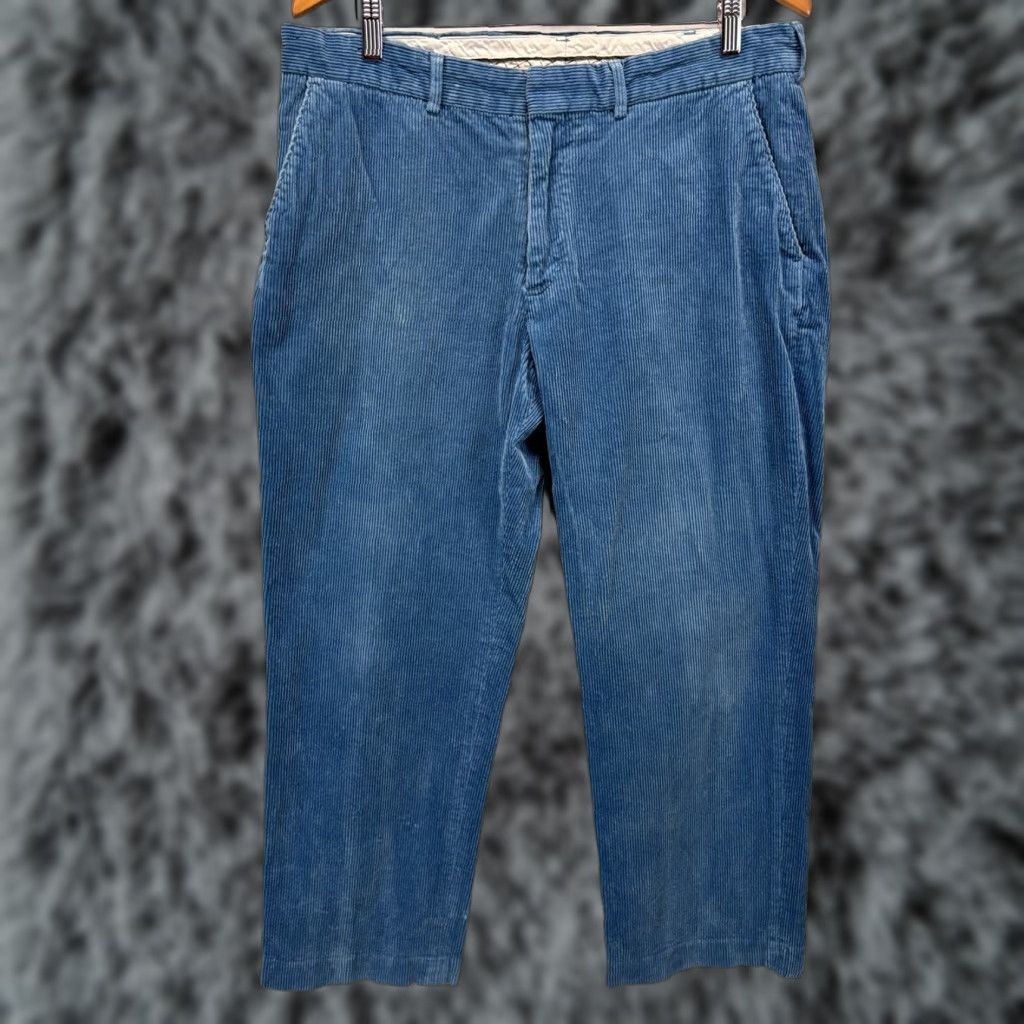 Polo Ralph Lauren VINTAGE Polo Ralph Lauren Corduroy Pants Men 36x28.5 Flat Front Blue Cotton-Blend Corduroy Mens, 1990s Size US M / EU 48-50 / 2 - 1 Thumbnail