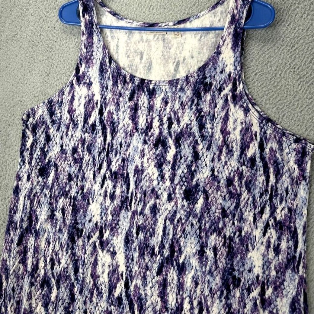 Vintage LOGO Lori Goldstein Tank Top Shirt Women 1X Plus Multi Snake Print Crew Neck NEW Tank Top Women 1X Plus Purple Snake Print Crew Neck Size XL / US 12-14 / IT 48-50 - 3 Thumbnail