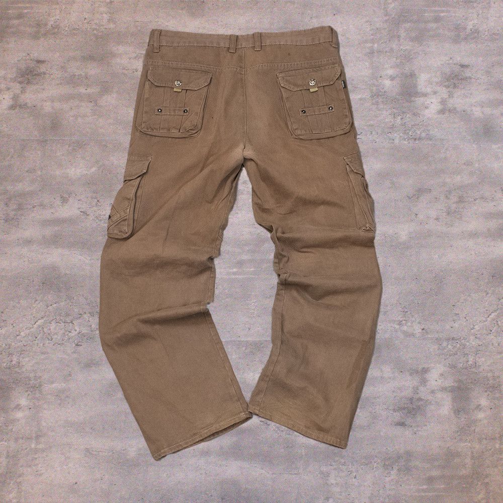Japanese Brand Y2K 2000's Japanese Relax Baggy Wide Brown Cargo Pant's Size US 36 / EU 52 - 2 Thumbnail