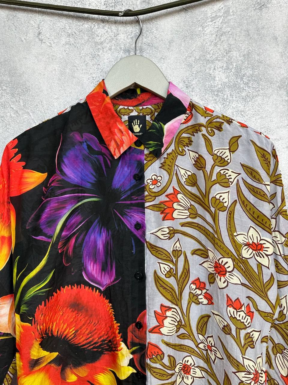 Desigual Desigual Floral Patchwork Button-Up Shirt Cotton Silk Blend Size S / US 4 / IT 40 - 4 Thumbnail