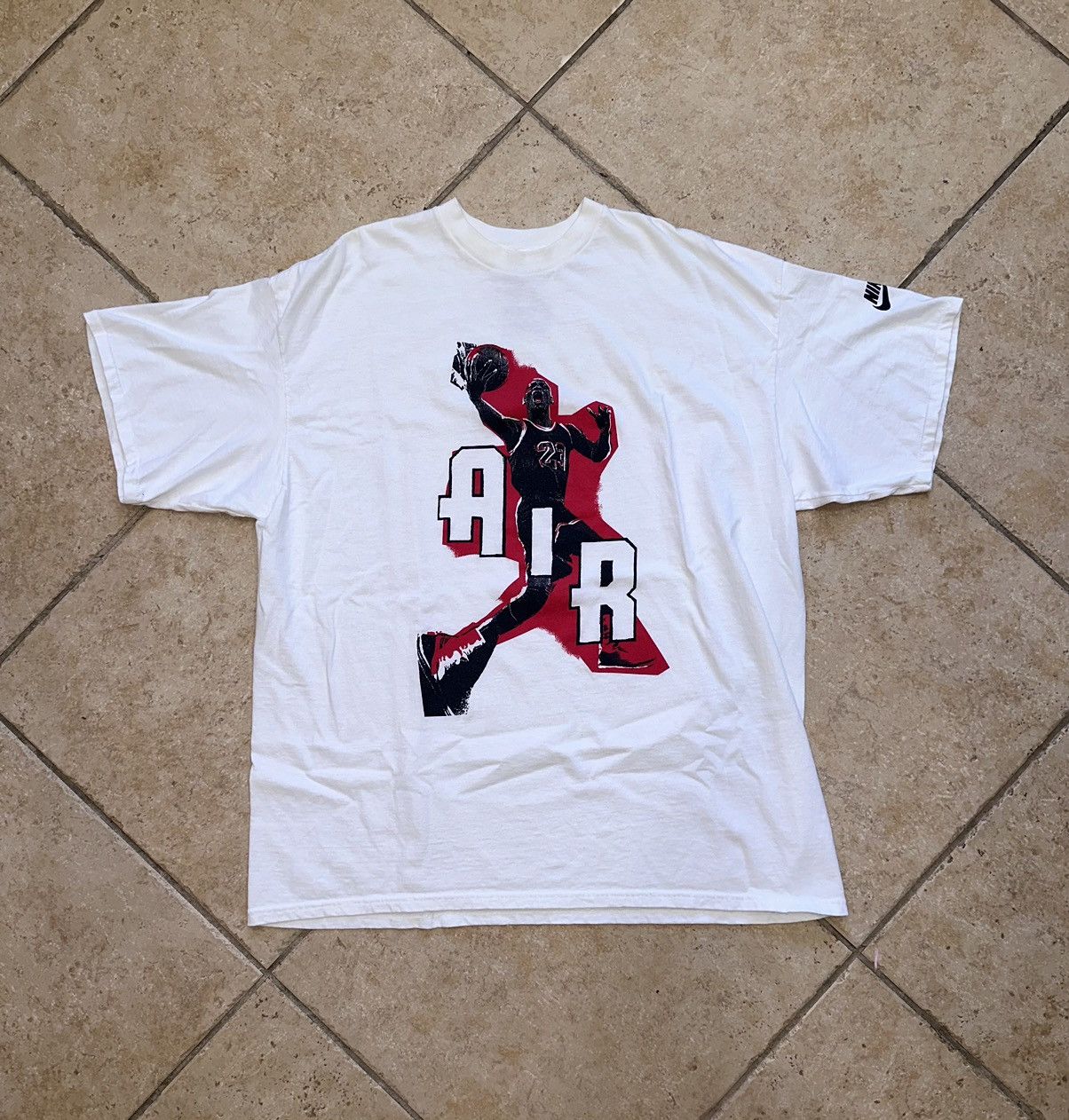 image of Vintage 90's Nike Air Jordan 7 Tee in White, Men's (Size 2XL)