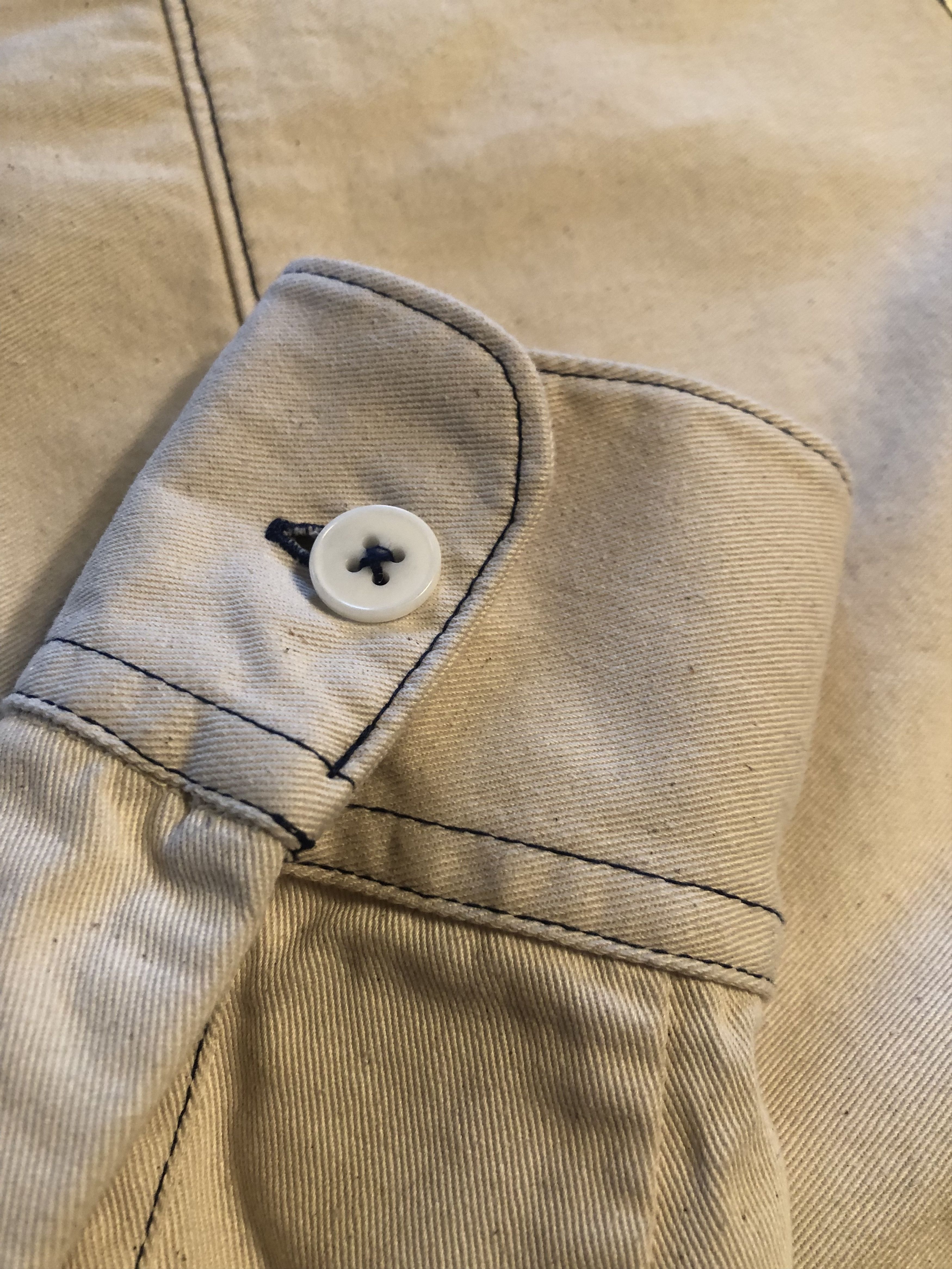 Vintage Paratodo Cream Denim Shirt Size US M / EU 48-50 / 2 - 7 Thumbnail