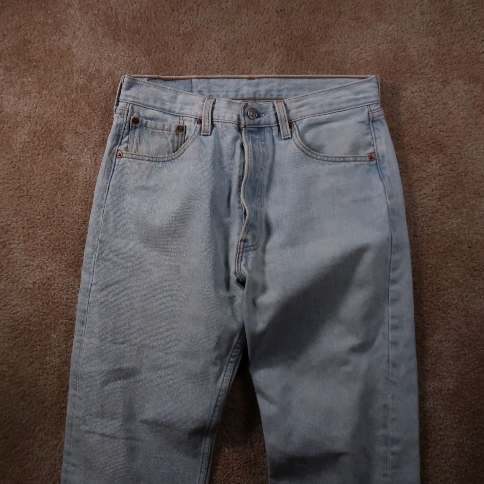 Levi's VINTAGE Levi's 501 Jeans Mens 30 Regular Blue Denim 5-Pocket USA 501 Series 90s USA Mens Size US 30 / EU 46 - 2 Thumbnail