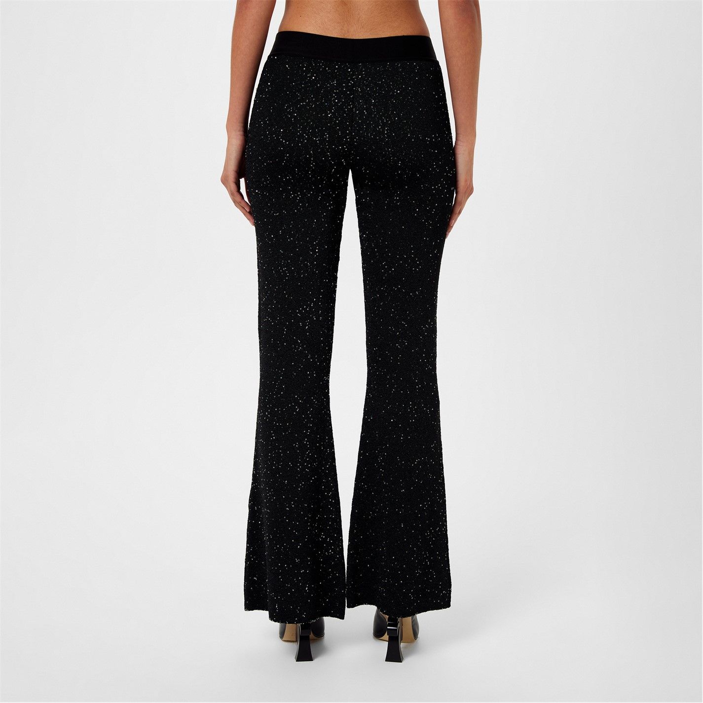 Palm Angels o1g2r1mq0325 Soireé Flared Pant in Black & White Size 25" / US 0 / IT 36 - 4 Thumbnail