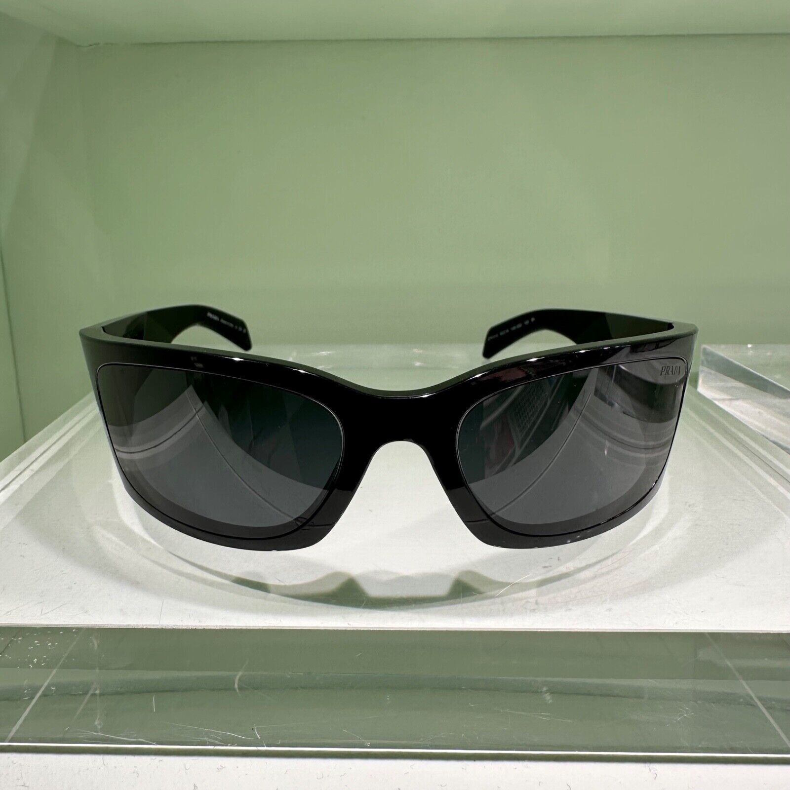 Prada Prada Sunglasses Black Symbole Logo Mask Acetate Authentic Size ONE SIZE - 2 Thumbnail