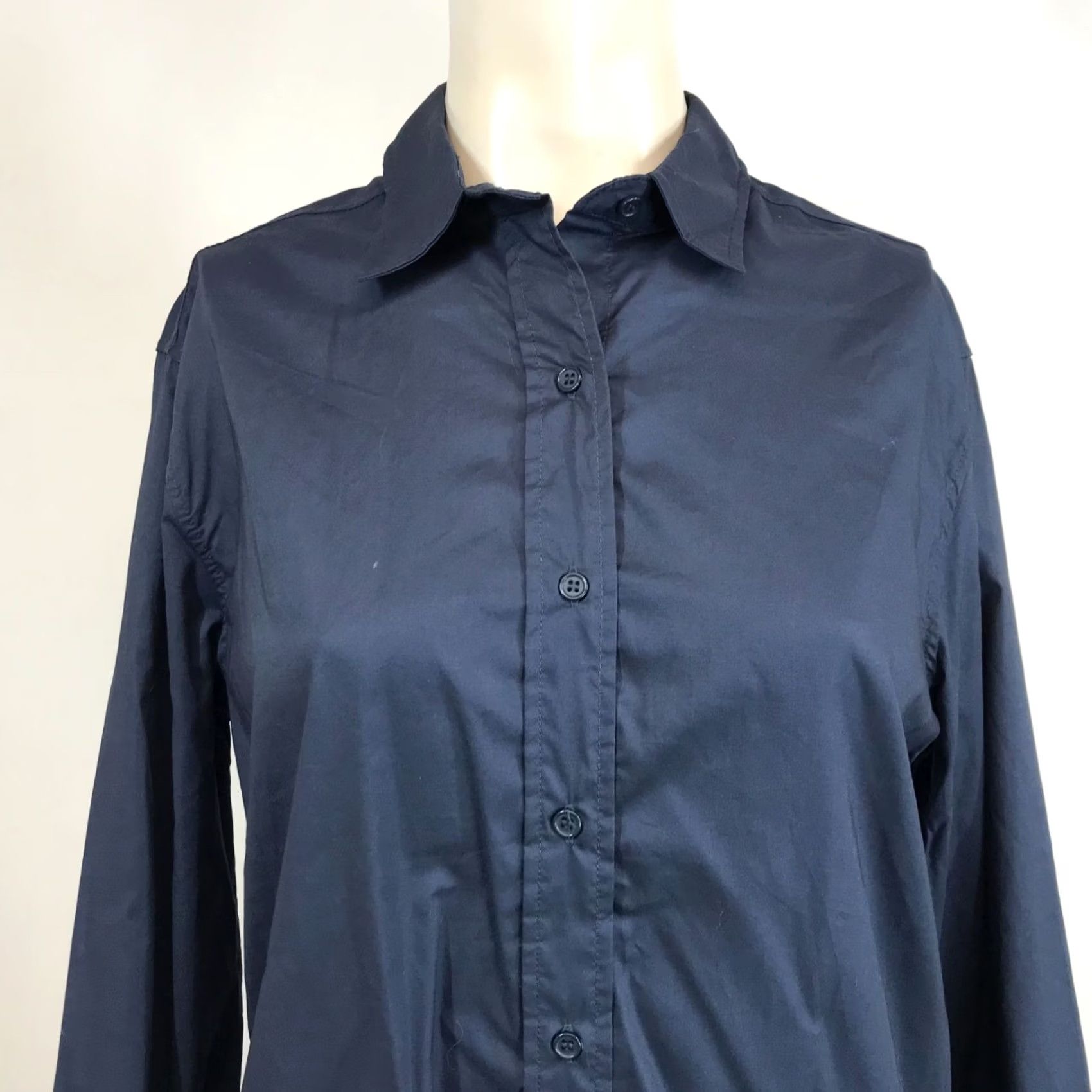 Vintage LOLE - Womens Small -Blue Anchor Long Sleeve Button Up Casual Shirt Size S / US 4 / IT 40 - 2 Thumbnail