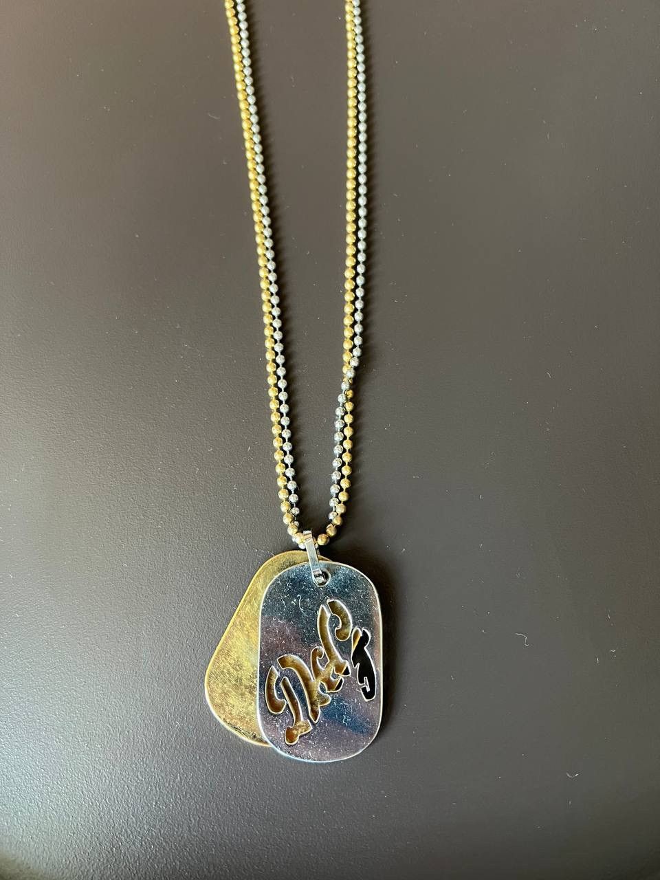 Dolce & Gabbana Dolce Gabbana D&G double pendant silver gold chain necklace Size ONE SIZE - 1 Thumbnail