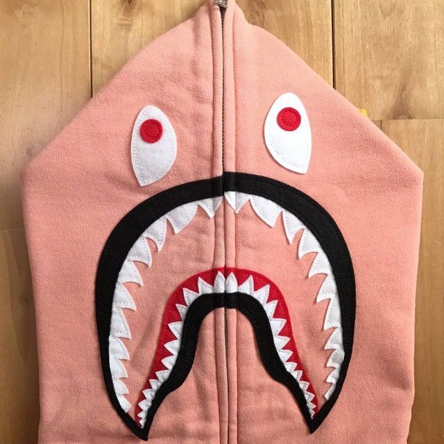 Bape Salmon Color Shark Full Zip Hoodie BAPE a bathing ape PONR Size US L / EU 52-54 / 3 - 3 Thumbnail