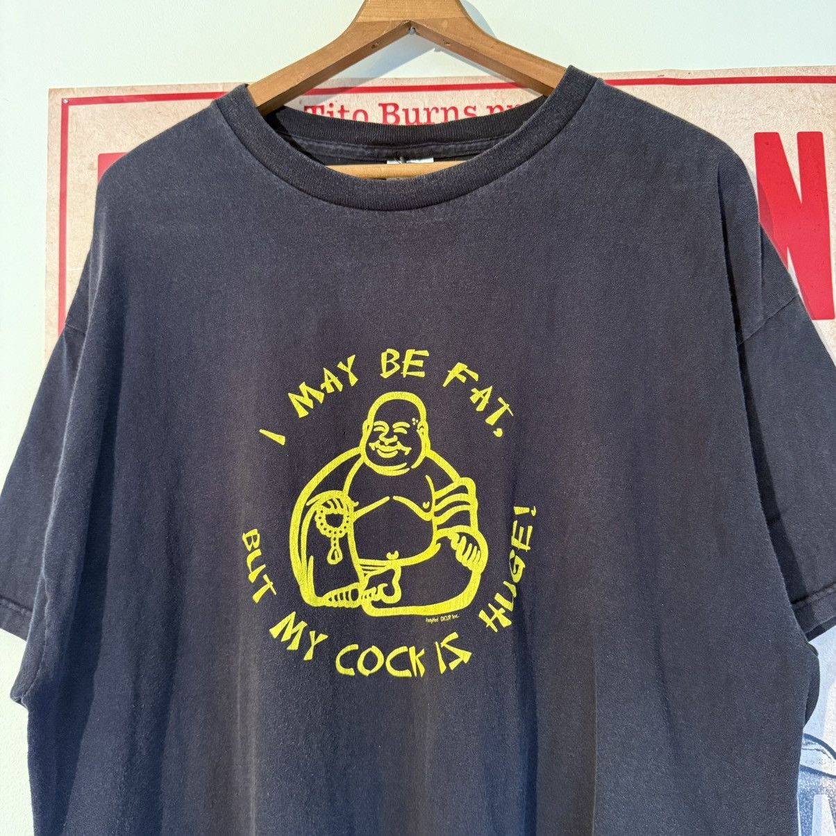 Vintage Vintage Buddha “I May Be Fat But My Cock Is Huge” Funny tee Size US XL / EU 56 / 4 - 2 Thumbnail