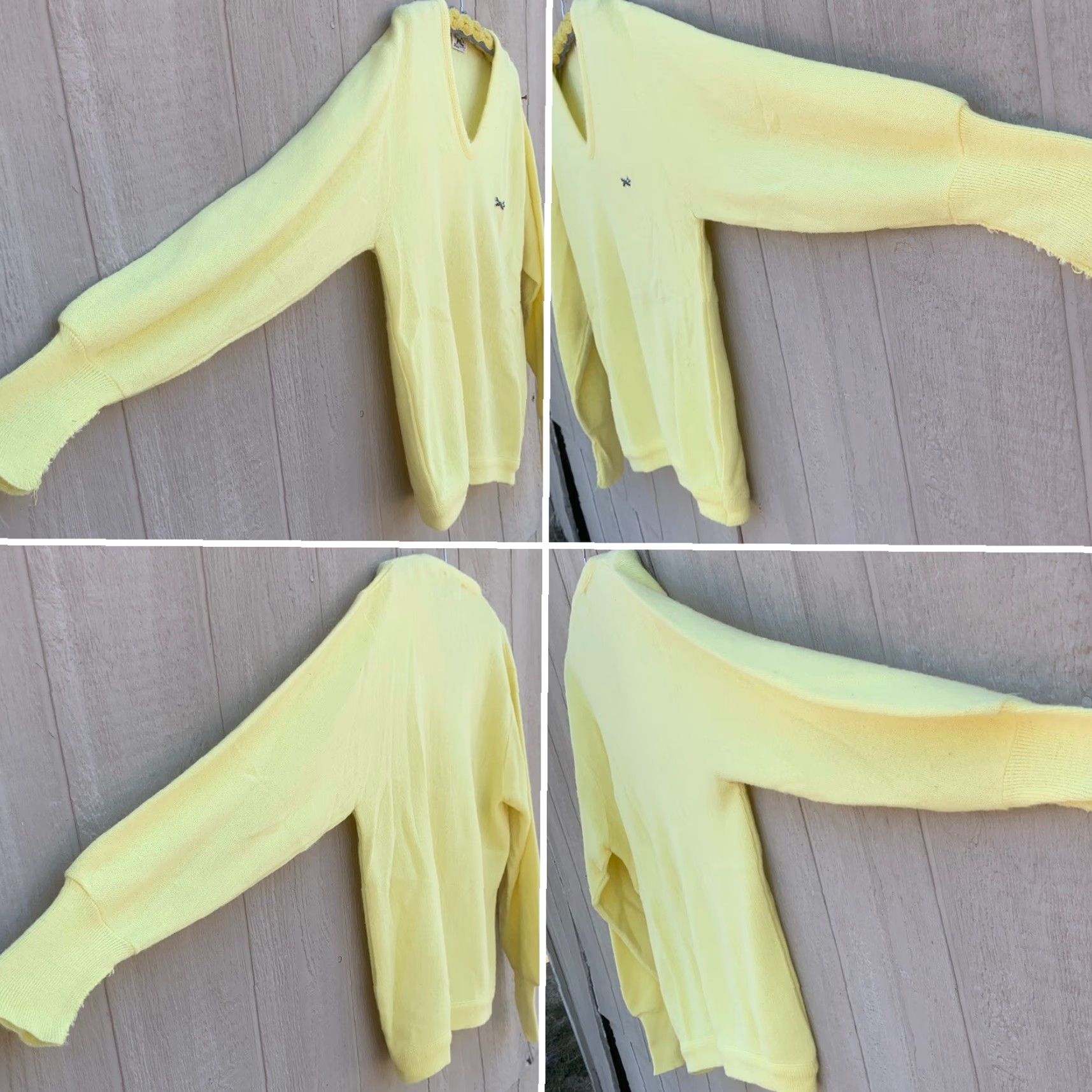 JCPenney VINTAGE The Fox Sweater JCPenney Men L Orlon Acrylic Yellow V-Neck Pullover Knits Solid 70s 80s Winter Seasons Mens Size US L / EU 52-54 / 3 - 2 Thumbnail