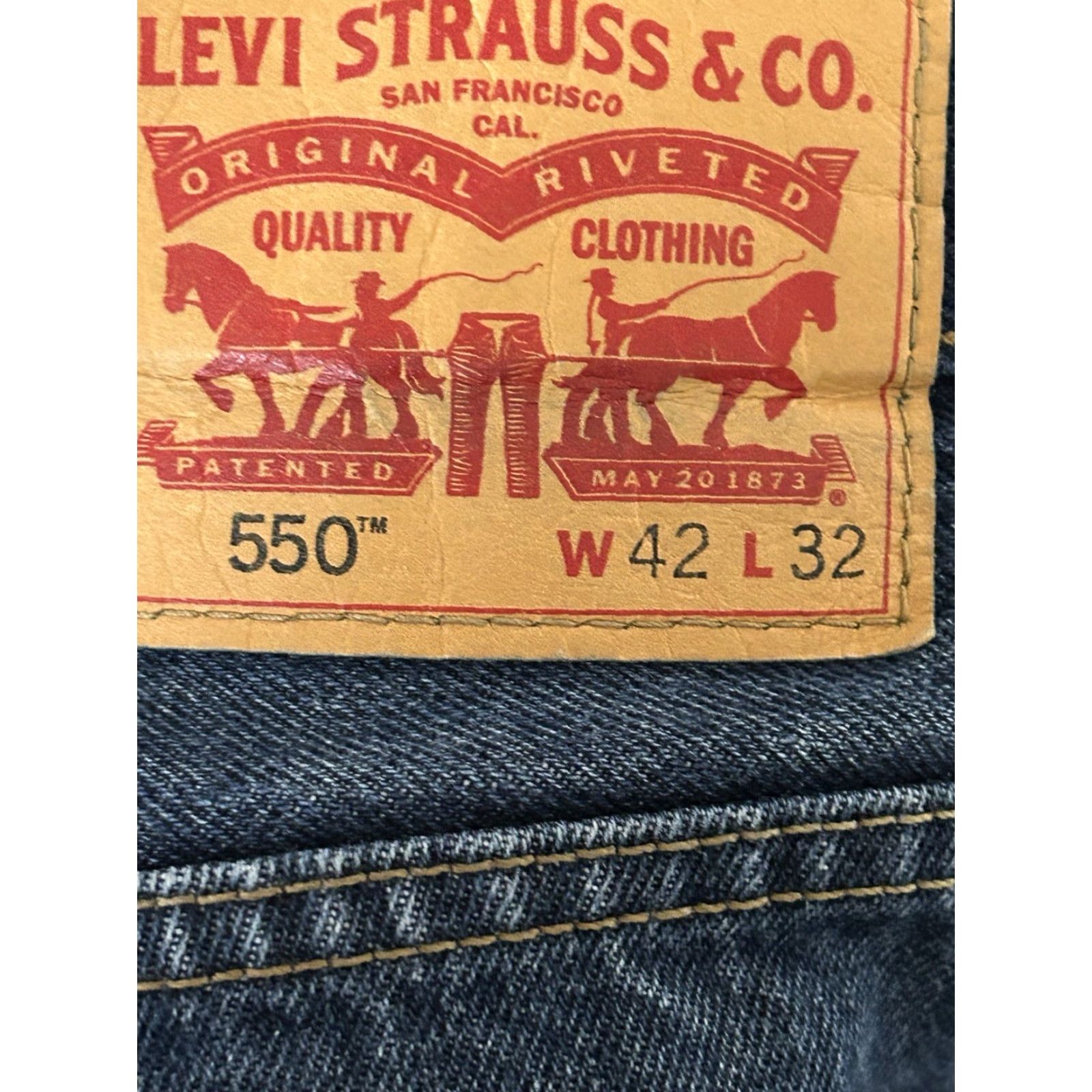 Levi's Mens Levi's 550 Jeans 42x32 Straight Blue Denim Cotton Regular Waist 42 Inseam 32 Mens Size US 42 / EU 58 - 5 Thumbnail
