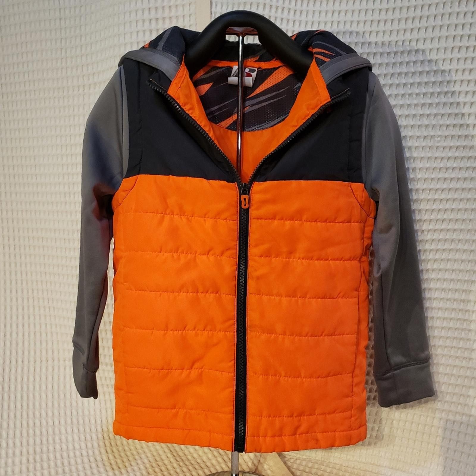 Russell Athletic Russell orange/gray/black youth jacket Size 8 Size US XXS / EU 40 - 1 Thumbnail