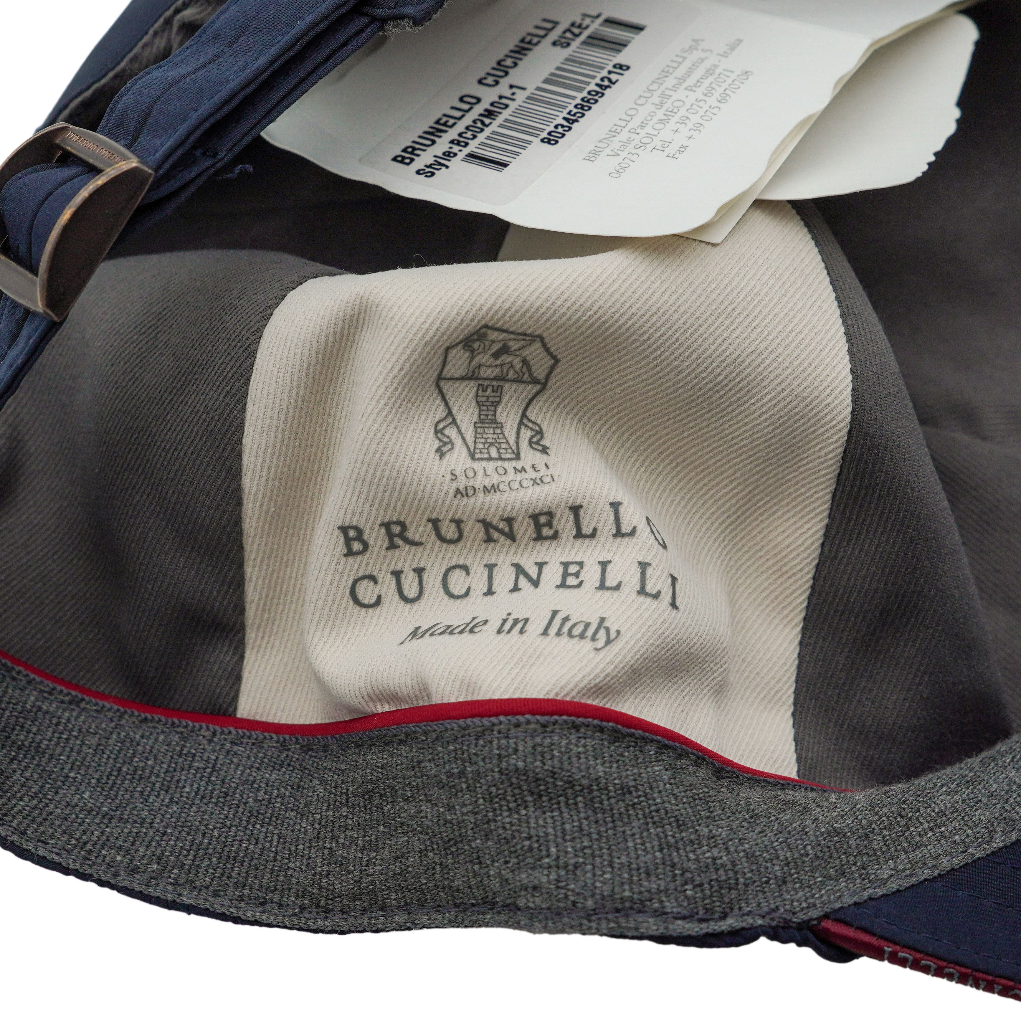 Brunello Cucinelli Brunello Cucinelli Navy Blue Embroidered Logo Baseball Cap Size ONE SIZE - 8 Thumbnail