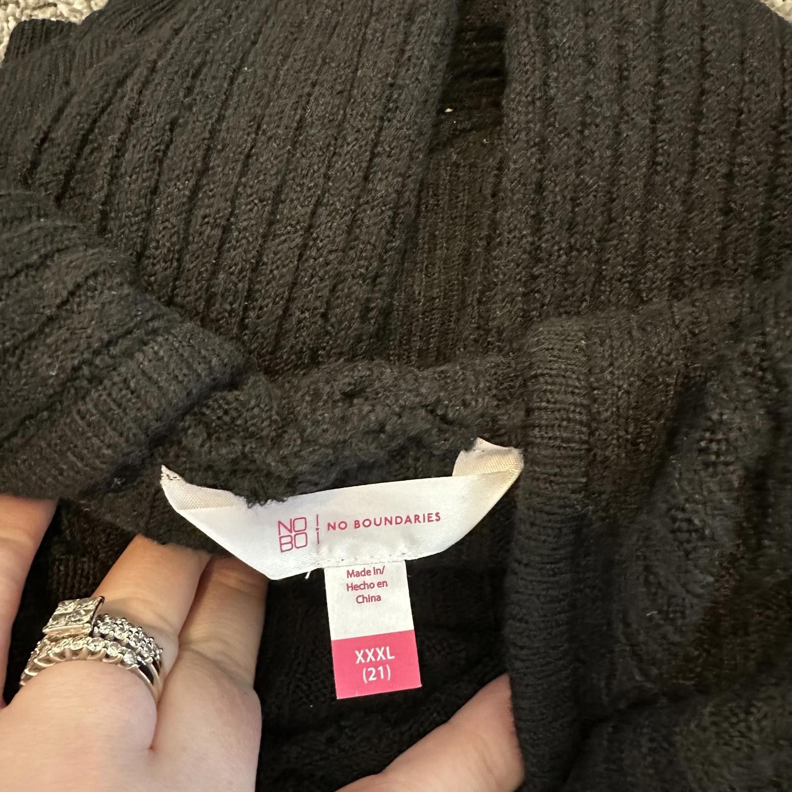 Designer Cozy Black Ribbed Lounge Set by No Boundaries - XXXL Size 42" / US 20 - 4 Thumbnail
