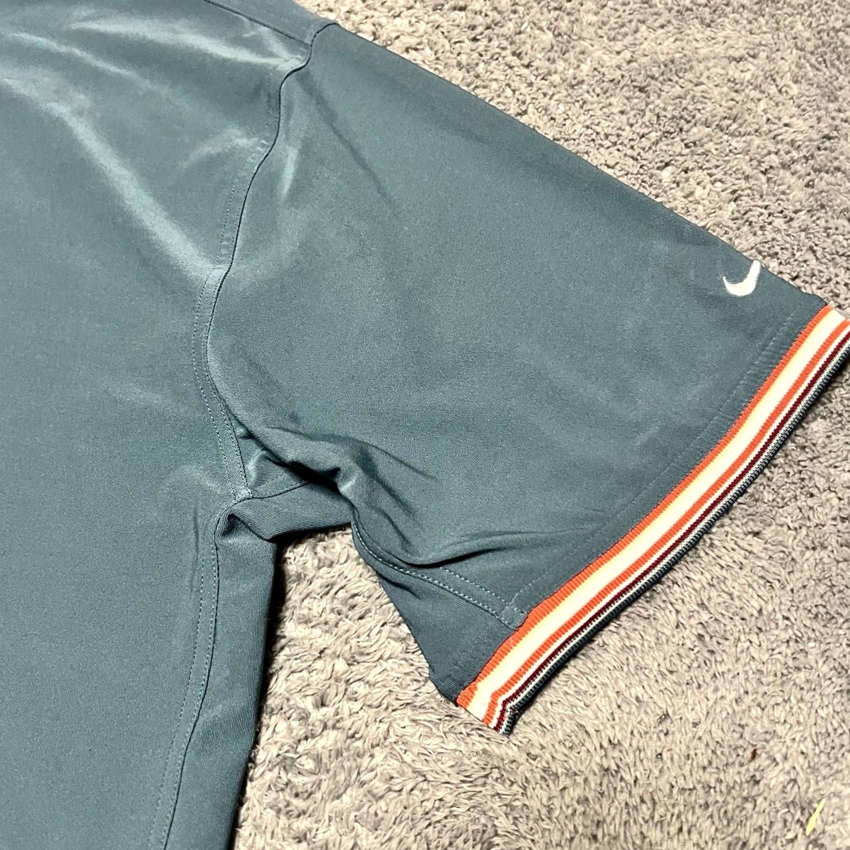 Nike Nike Golf Polo Shirt XL Mens Green Performance Striped Cuff Size US XL / EU 56 / 4 - 2 Thumbnail