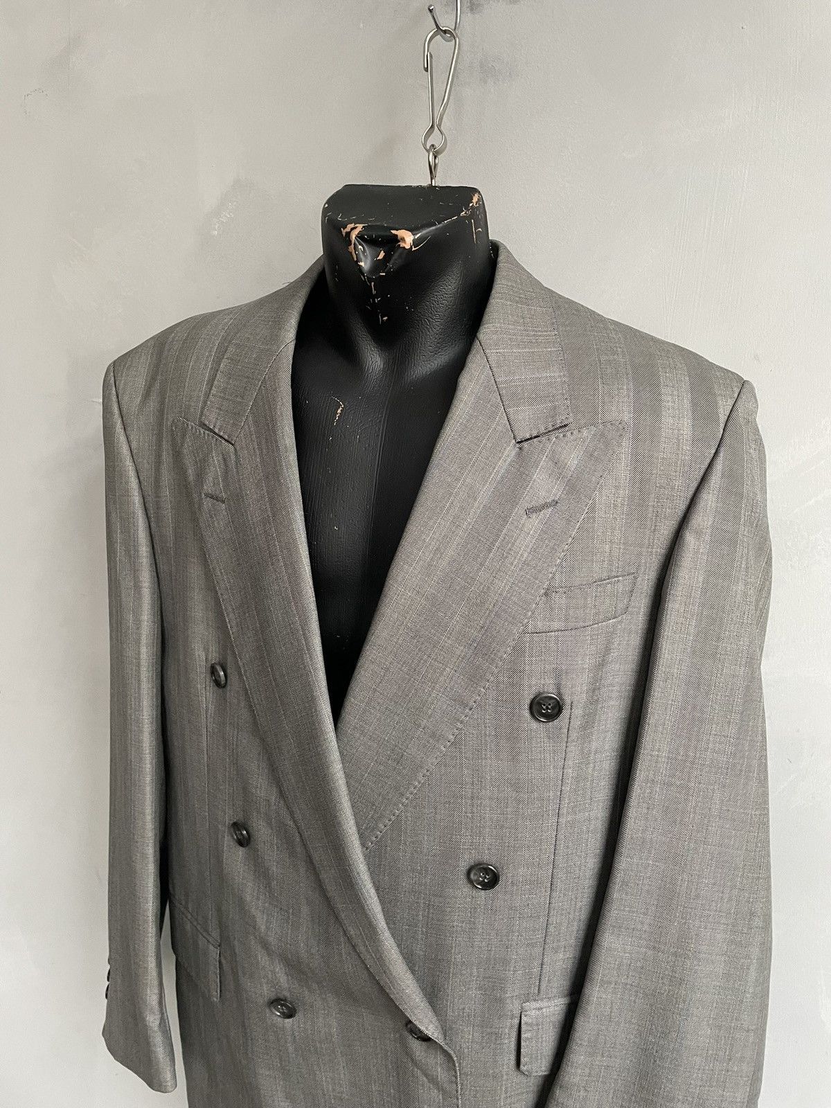Yves Saint Laurent YSL Grey Oversized Jacket blazer double breasted y2k archive Size US L / EU 52-54 / 3 - 3 Thumbnail