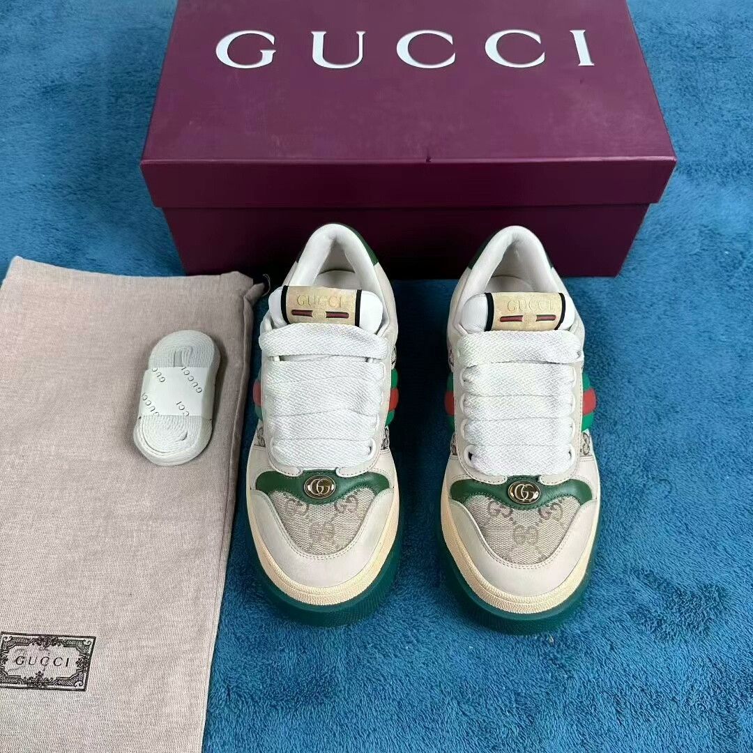 Gucci gucci dirty sneakers green and beige Size US 6 / IT 36 - 1 Thumbnail