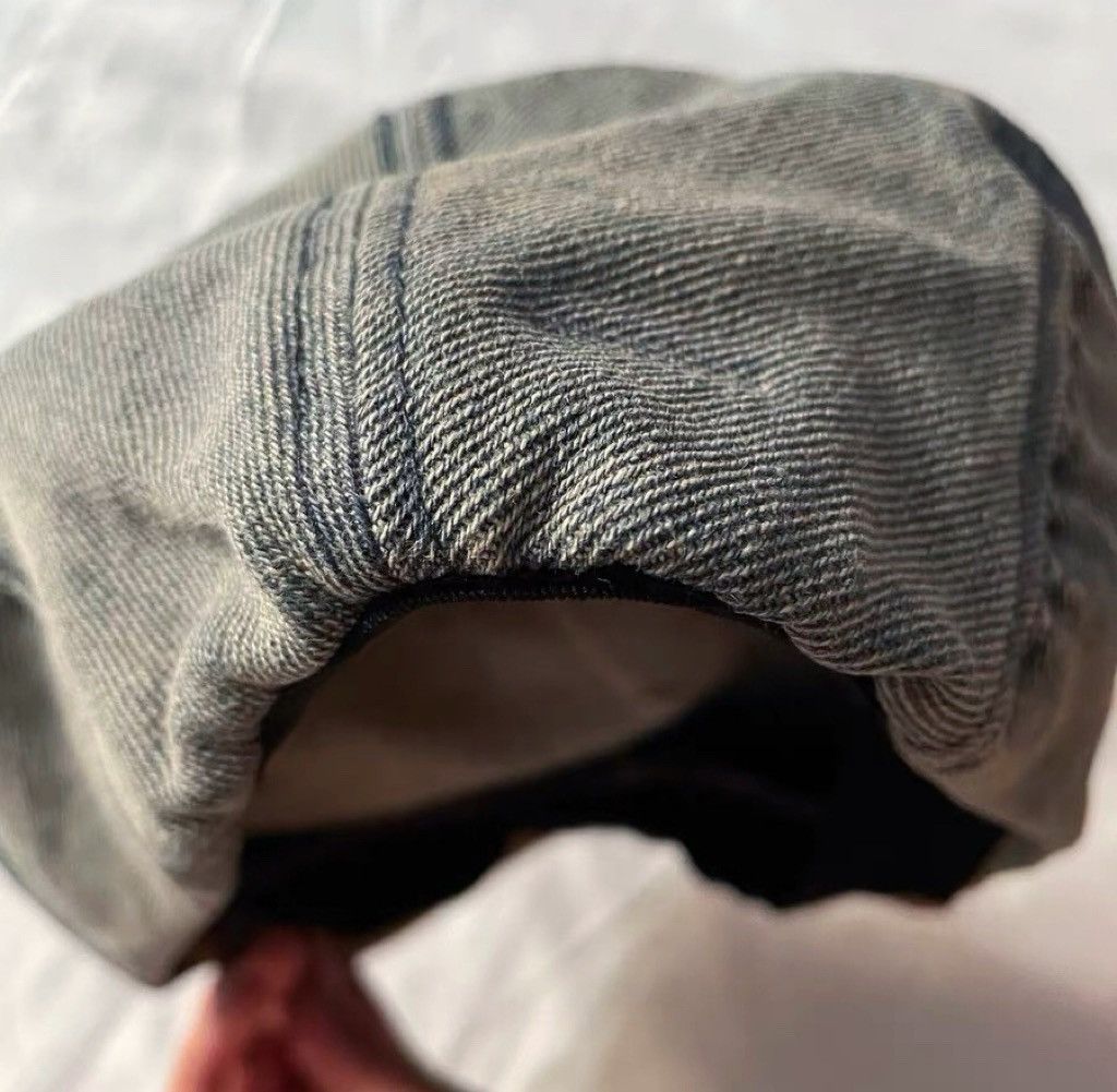 Japanese Brand Outdoor retro faded heart patches denim beret hat cap y2k Size ONE SIZE - 6 Thumbnail