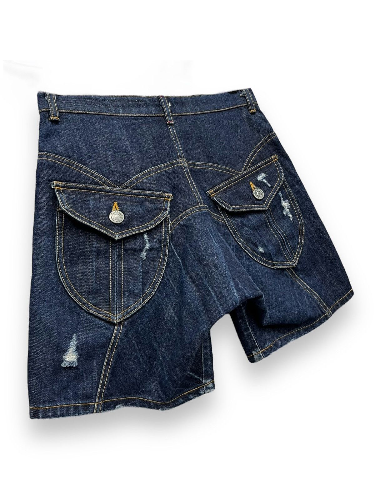 Sunao Kuwahara 🔥SUNAO KUWAHARA ISSEY MIYAKE Distressed Indigo Blue Shorts Size 30" / US 8 / IT 44 - 7 Thumbnail