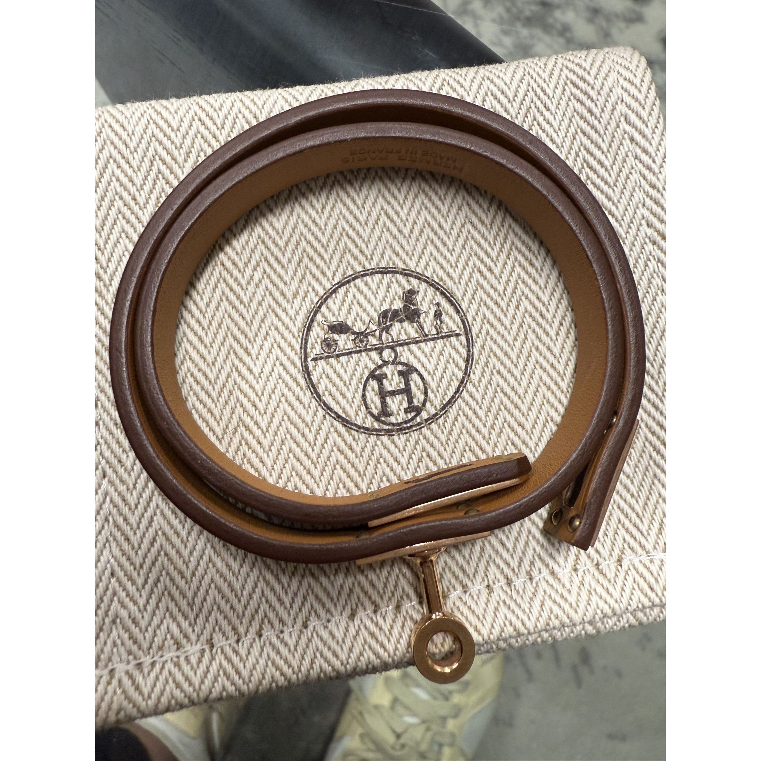 Hermes Hermès Kelly Double Tour Bracelet Leather & Gold Hardware Br Size ONE SIZE - 3 Thumbnail