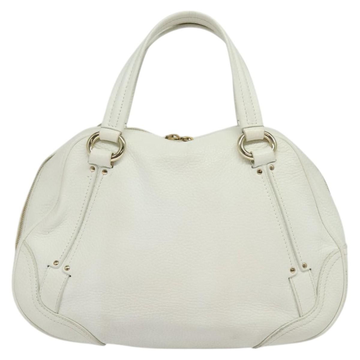 Celine CELINE Hand Bag Leather White Gold Size ONE SIZE - 3 Thumbnail