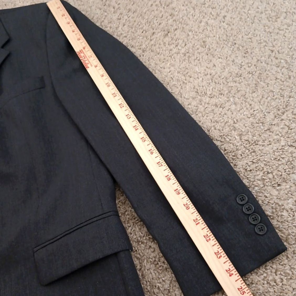 Calvin Klein Calvin Klein Blazer Mens 38 Gray Wool Solid 3-Button Notch Lapel Ventless Single-Breasted 2 Piece Regular Mens Size 38R - 3 Thumbnail
