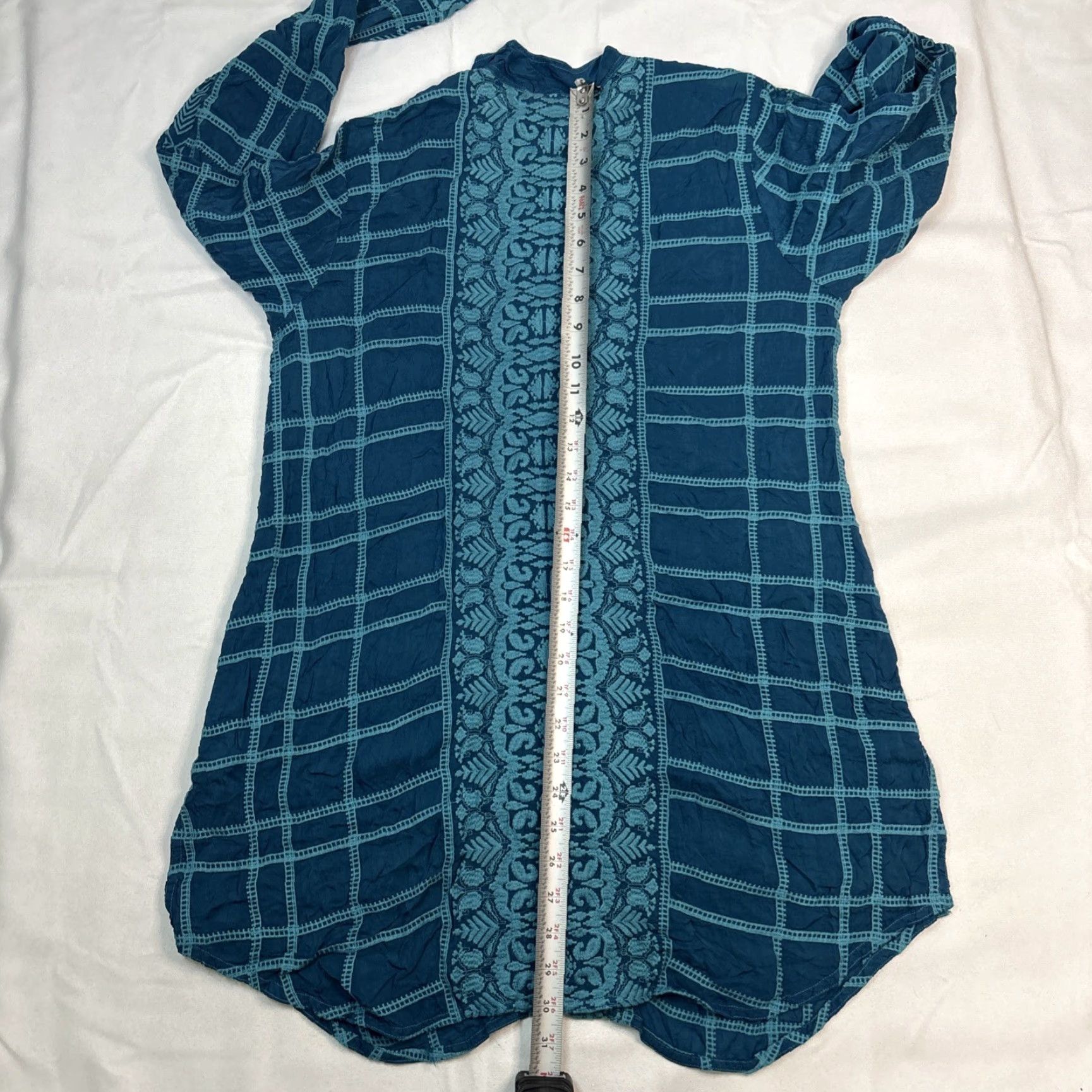 Johnny Was VINTAGE Johnny Was Chepas Button Up Shirt Women’s Medium Blue Green M Women Blue Button-Up Shirt Size M / US 6-8 / IT 42-44 - 4 Thumbnail