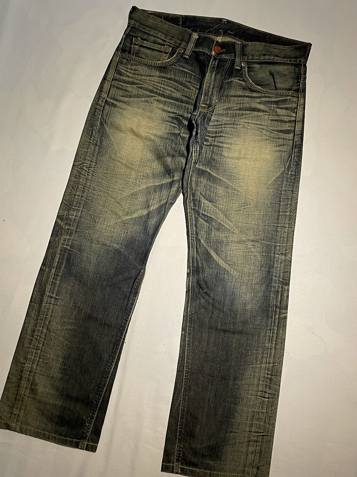 Edwin × Jean × Vintage RARE Edwin 503 Blue Trip Distressed Jeans Pant Size US 32 / EU 48 - 3 Thumbnail