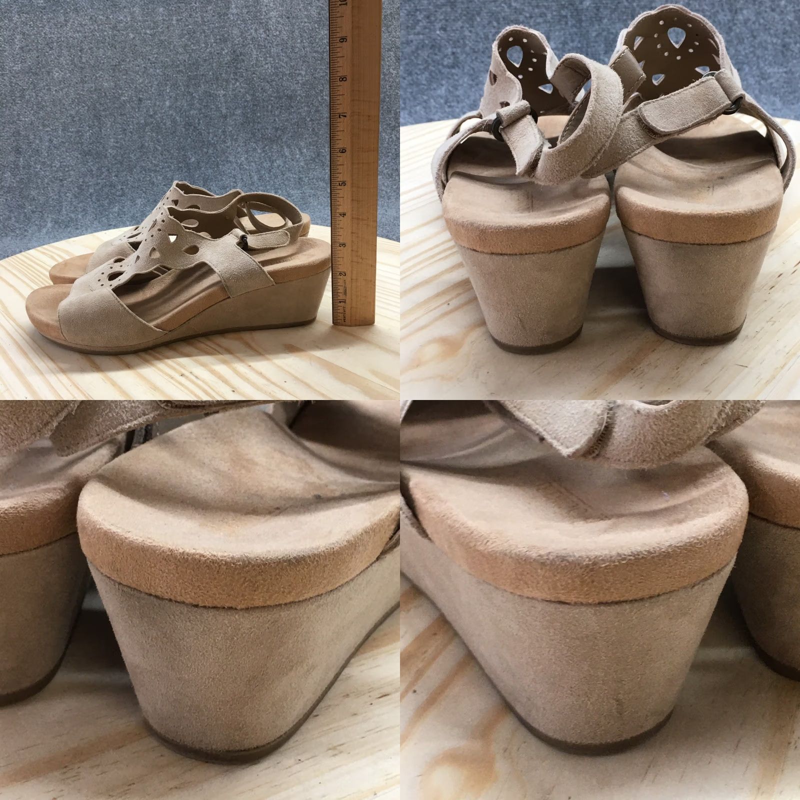 Vintage Bjorndal Sandals Womens 11 Susie Slingback Wedge Heels Comfort Brown Suede Sandals Womens 11 Brown Slingback Wedge Heel Suede Comfort Size US 11 / IT 41 - 9 Thumbnail