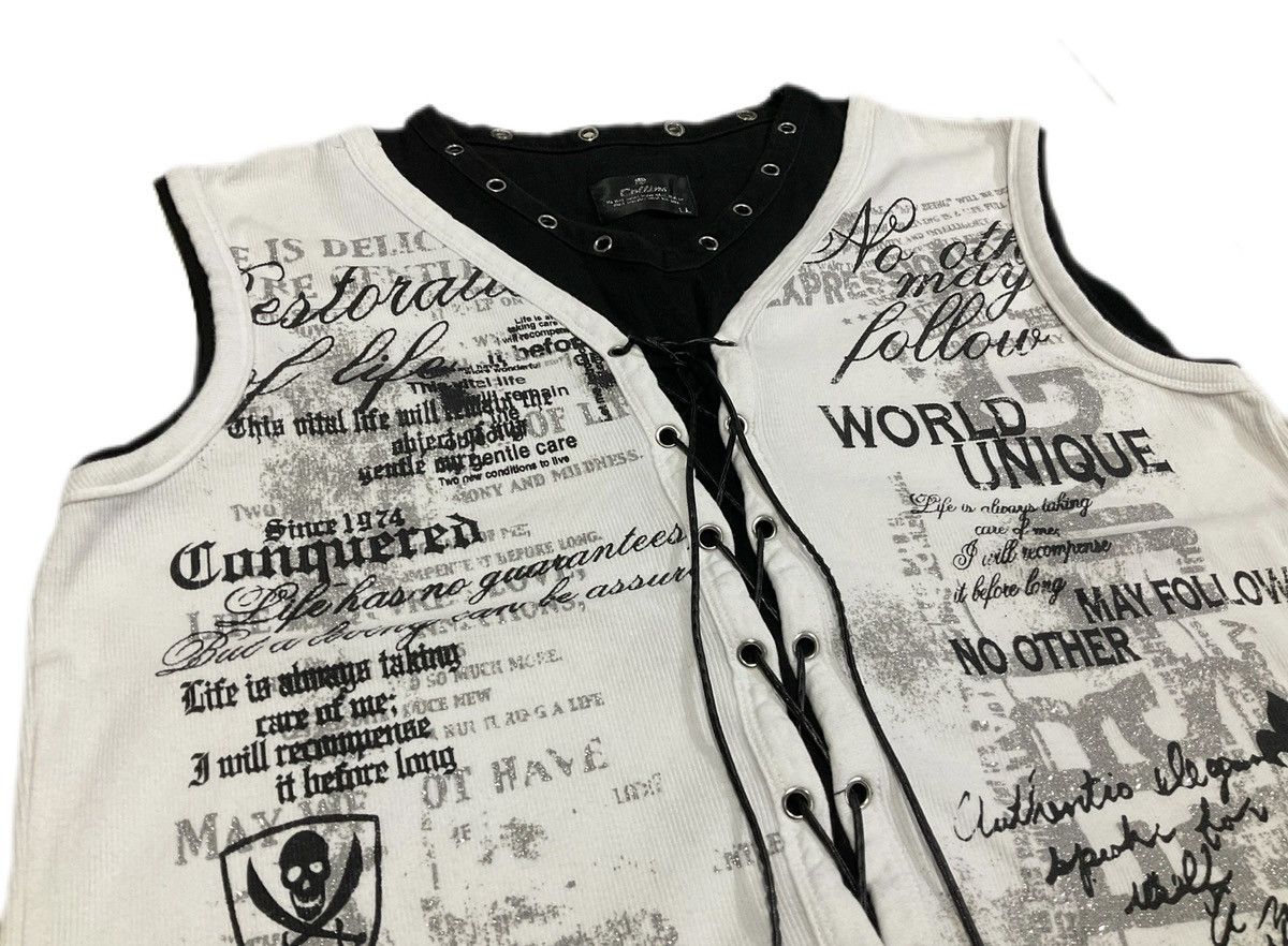 If Six Was Nine 🔥Sick Y2K Collins Laces Up Poem Shirt Cross Skull Size US L / EU 52-54 / 3 - 3 Thumbnail