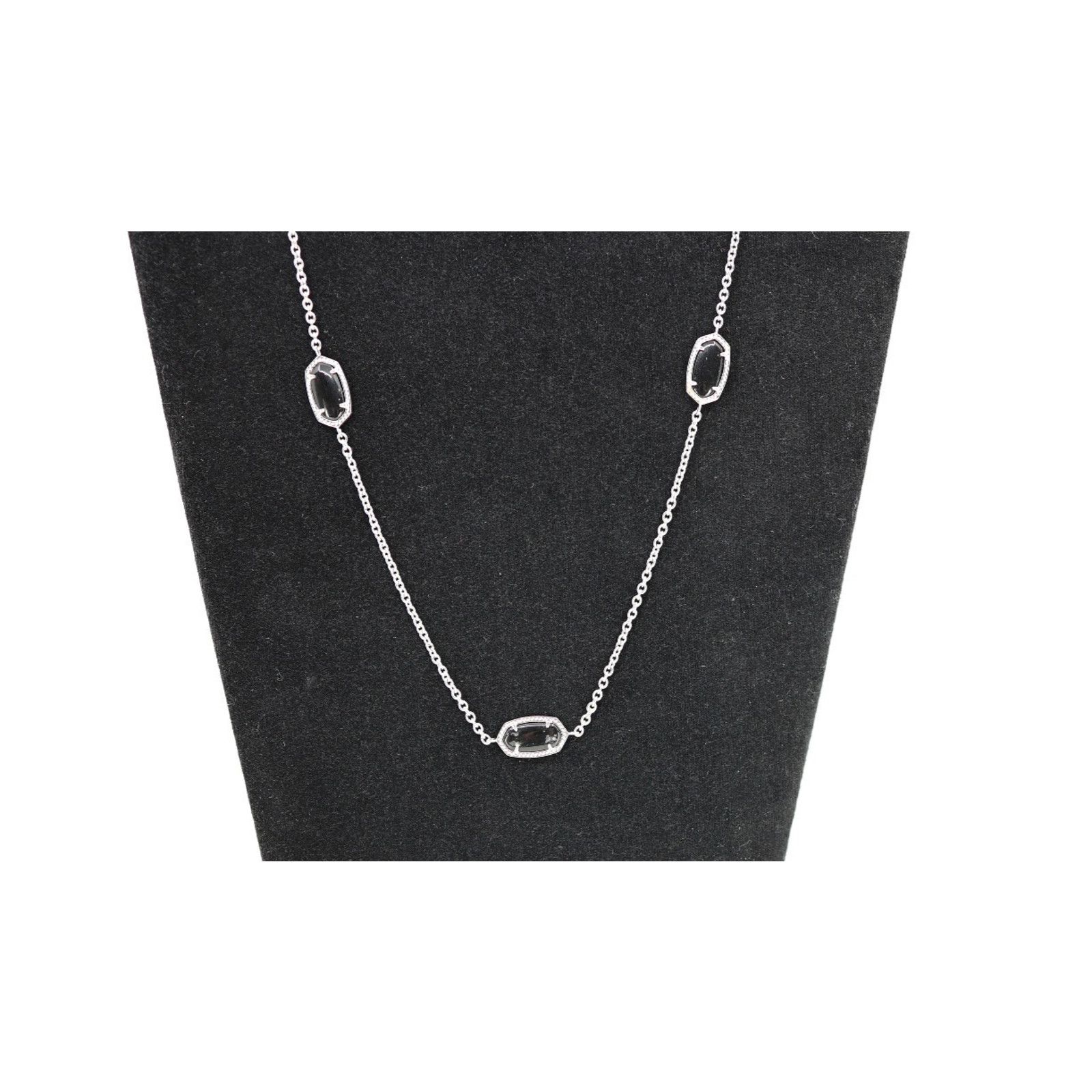 Kendra Scott KENDRA SCOTT Kellie Black Quartz Silver Tone Long Necklace Size ONE SIZE - 2 Thumbnail