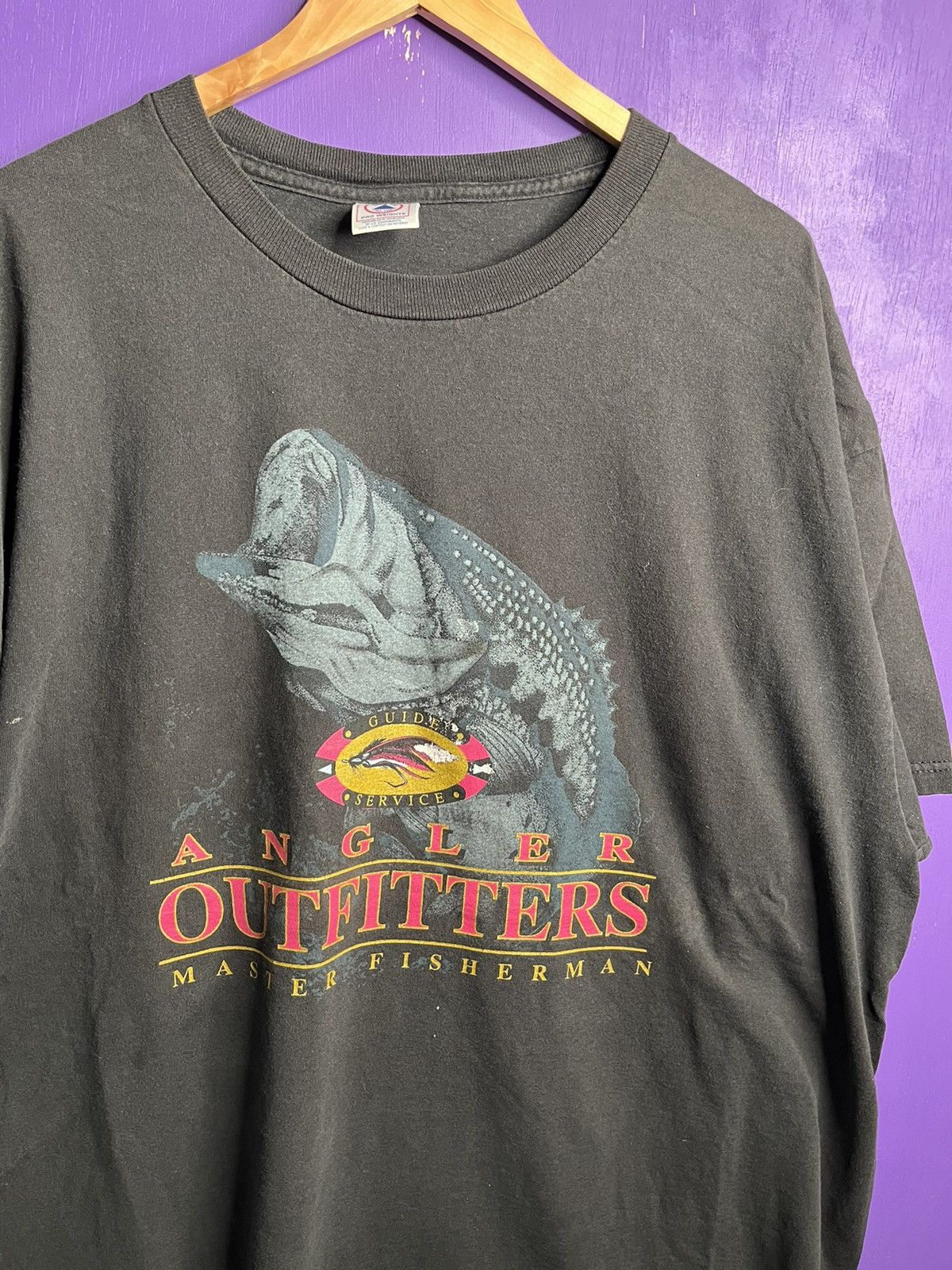 Vintage Vintage 90s angler outfitters fisherman t-shirt Size US XXL / EU 58 / 5 - 3 Thumbnail