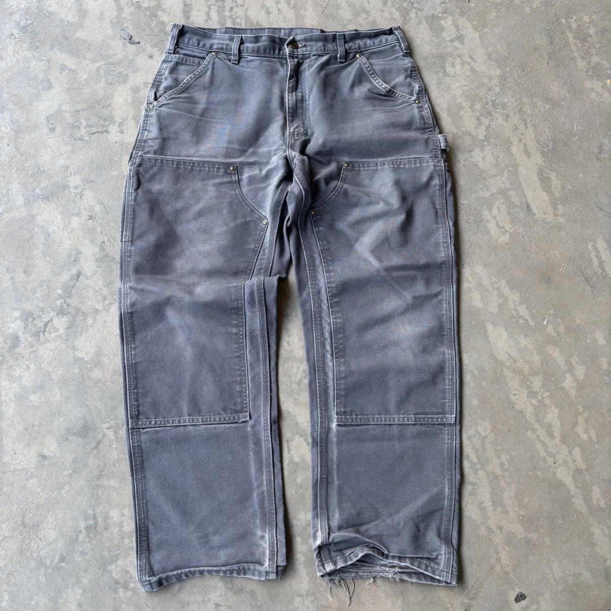Carhartt double knee carhartt 90’s grey pant made in usa Size US 34 / EU 50 - 1 Thumbnail
