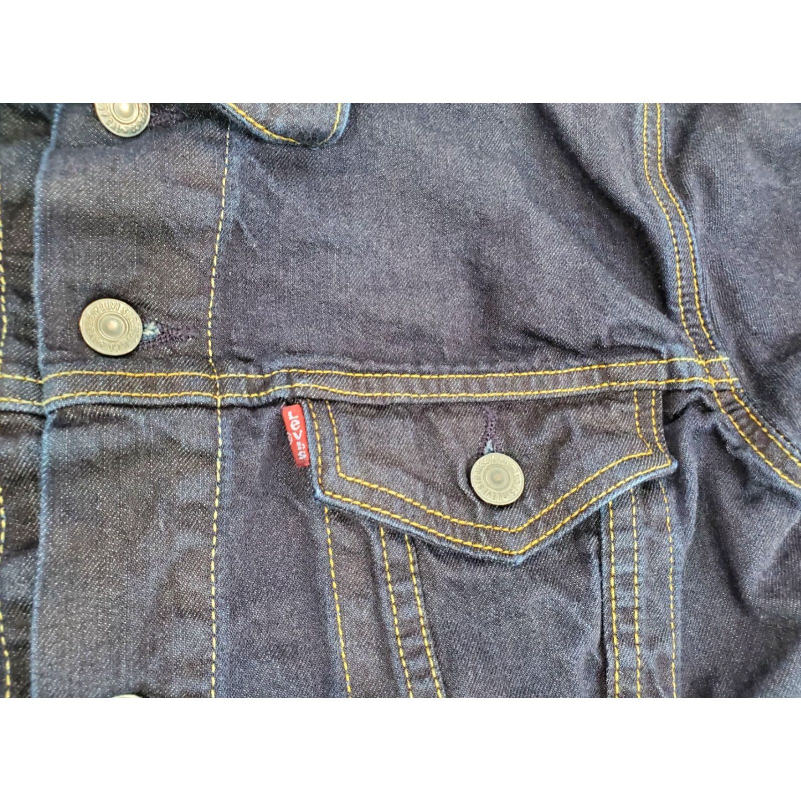 Levi's VINTAGE Levis x Outerknown Wellthread Jacket Womens M Blue Denim Jean Coat Trucker Size 32" / US 10 / IT 46 - 3 Thumbnail