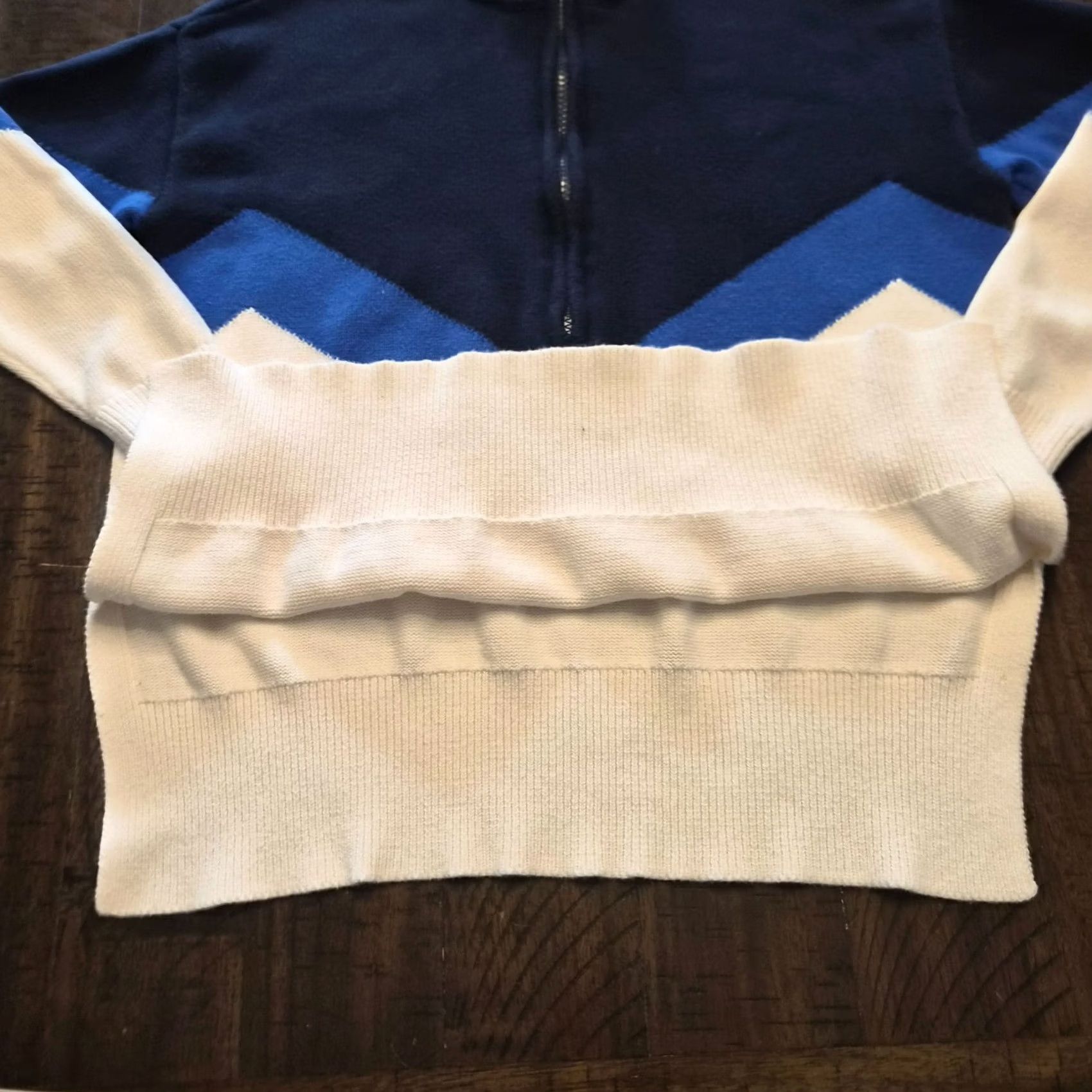 Lou & Grey Lou & Grey Womens 1/4 Zip Sweater XS Multicolor Geometric 100% Cotton Pullover Knit Long Sleeve Collared Casual Size XS / US 0-2 / IT 36-38 - 4 Thumbnail