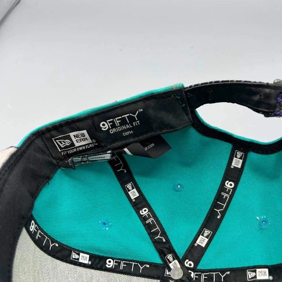 New Era Charlotte Hornets Hat Men 9Fifty New Era Strap Back Cap Size ONE SIZE - 6 Thumbnail