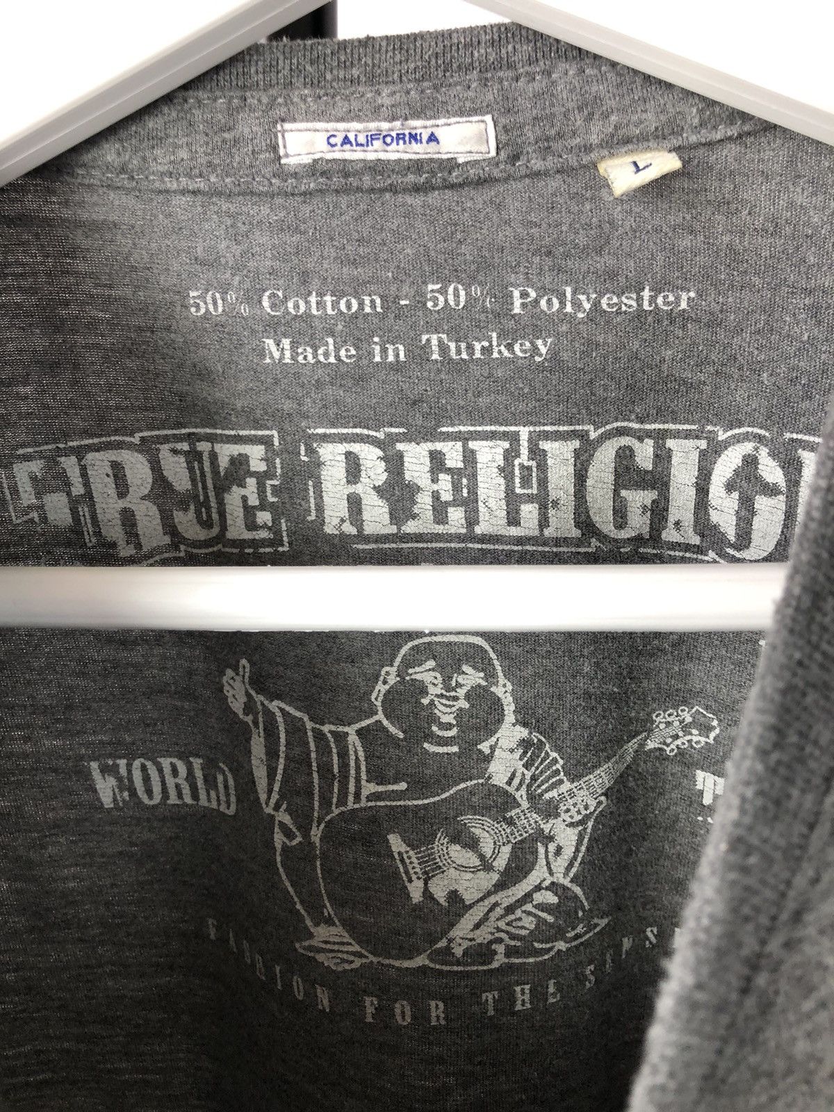 Japanese Brand × True Religion True Religion T Shirt Grey Rap Chief Keef Big Logo Y2K Size US L / EU 52-54 / 3 - 3 Thumbnail