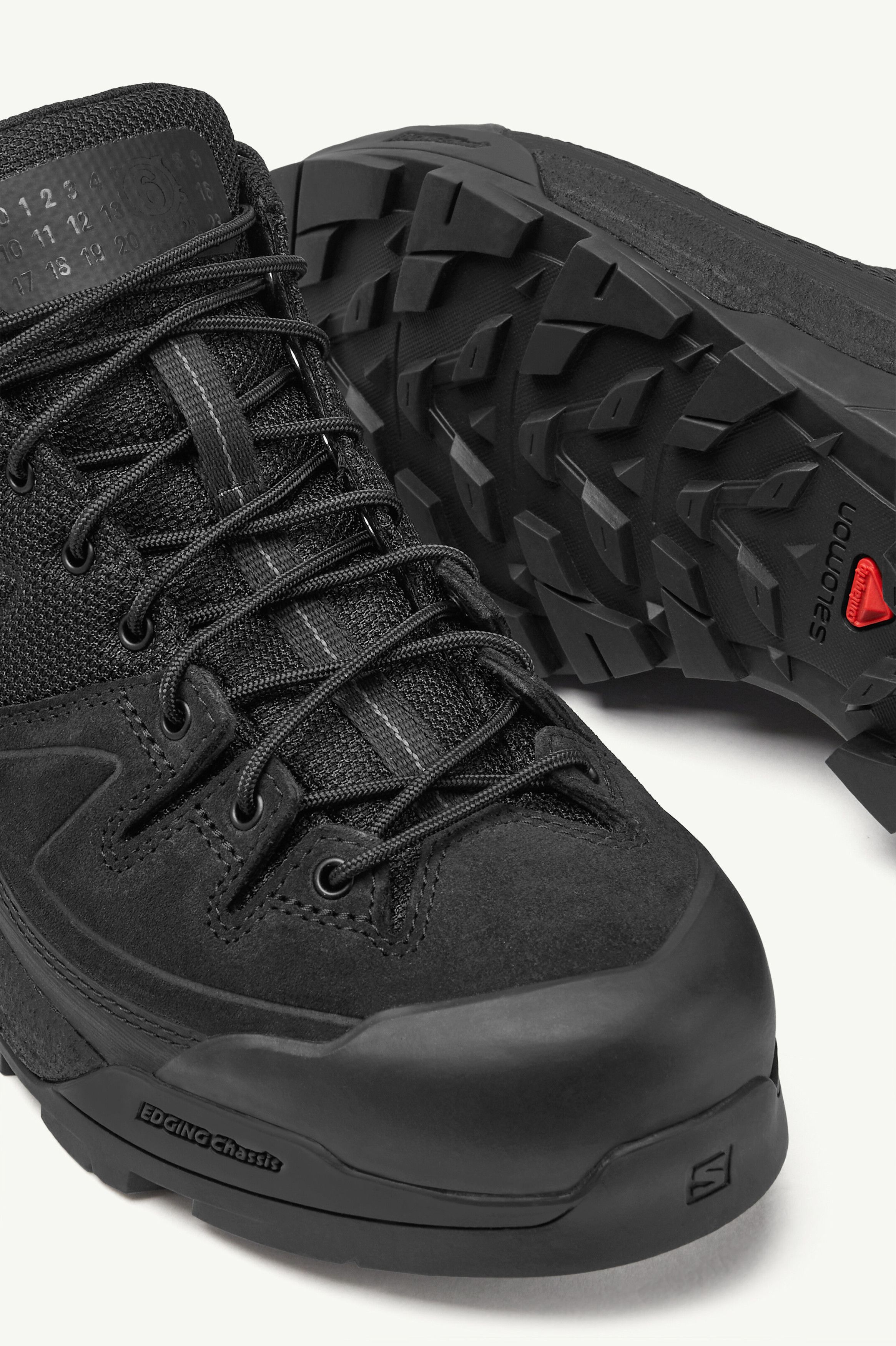 Maison Margiela × Salomon o1w1db10526 X-ALP Panelled Lace-up Sneakers in Black Size US 7 / IT 37 - 4 Thumbnail