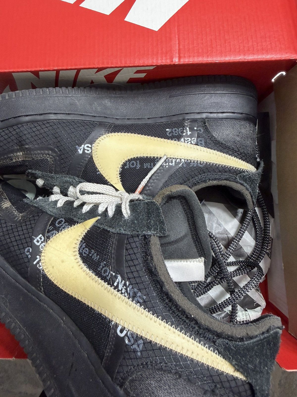 Nike × Off-White Off White x Nike Air Force 1 Low Black Size US 10.5 / EU 43-44 - 12 Thumbnail