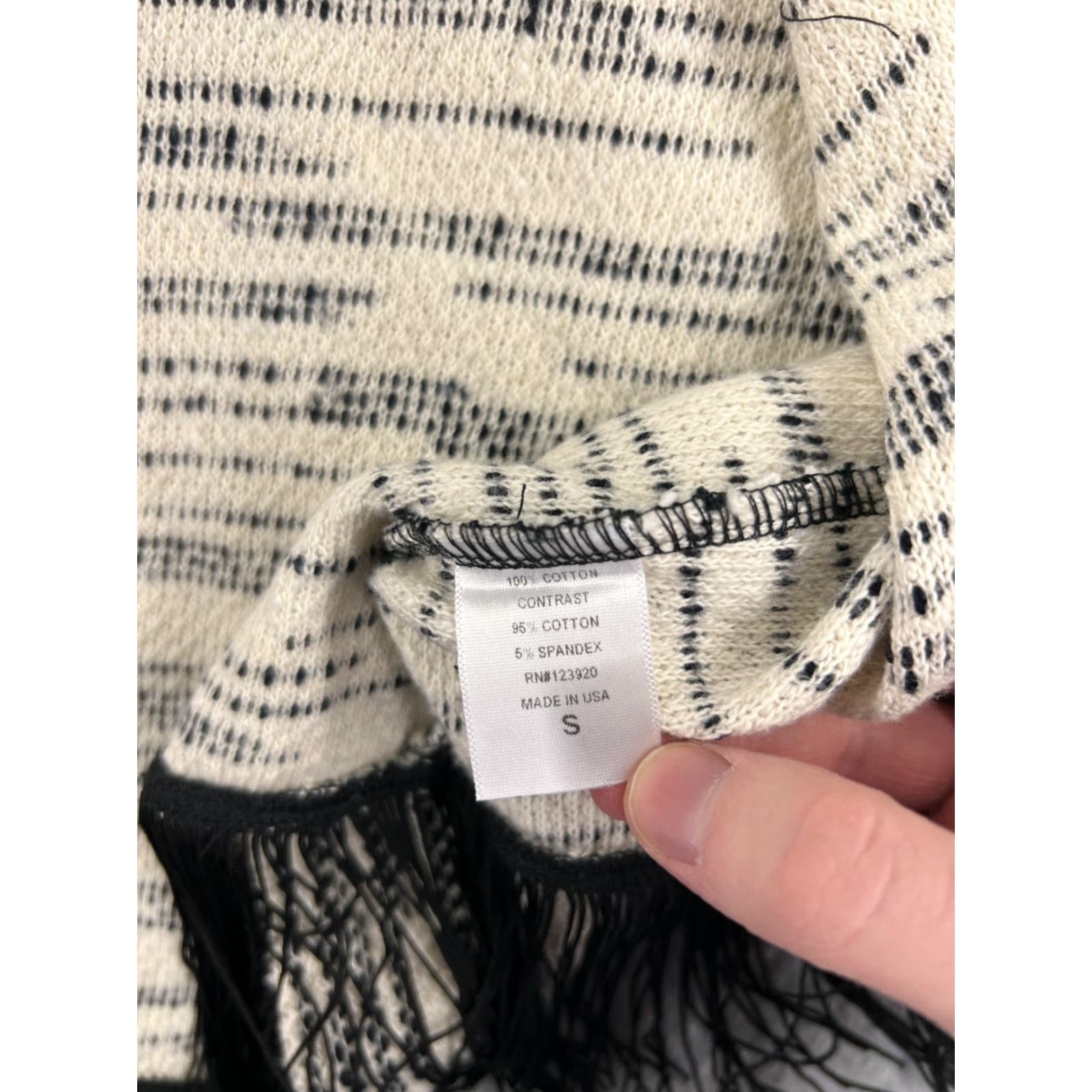 Vintage VINTAGE La Made Shirt Womens Small Beige Black Stripe Blouse Cape 100% Cotton Sleeveless Size S / US 4 / IT 40 - 4 Thumbnail