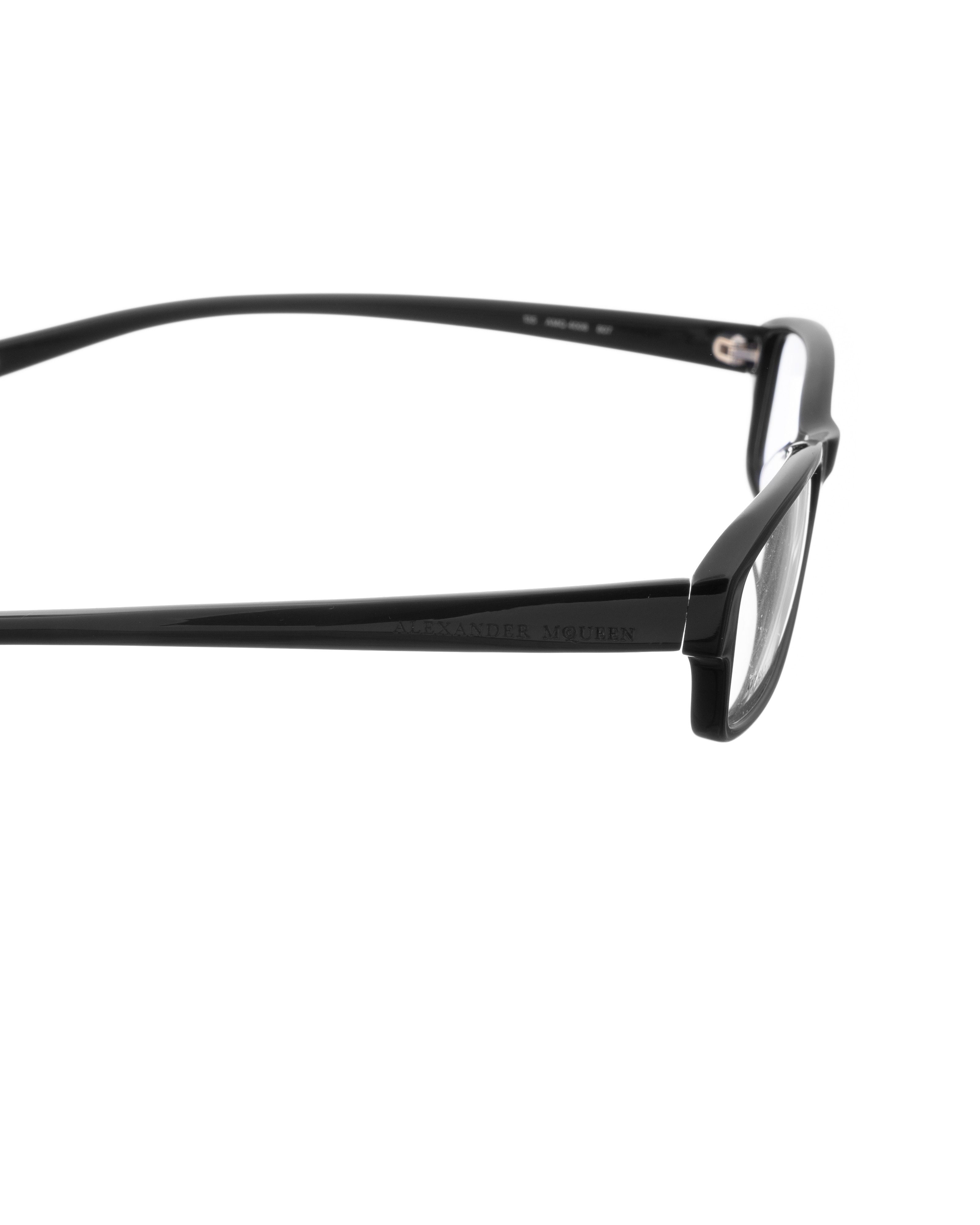 Alexander McQueen × Vintage Alexander McQueen 90s Black Classic Rectangle Glasses Size ONE SIZE - 3 Thumbnail