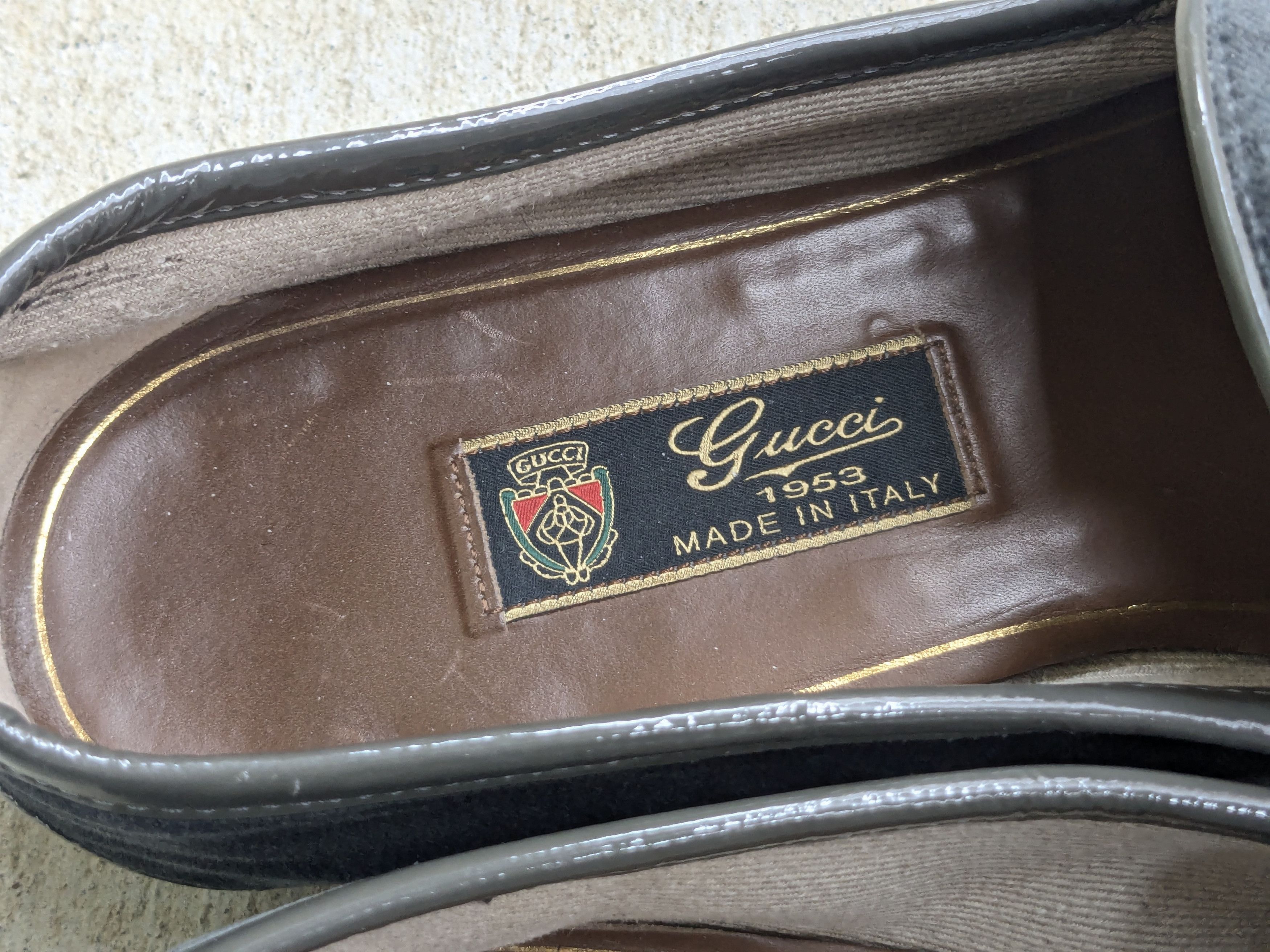 Gucci Gucci Horsebit Loafers Gray Velvet Patent Leather 9.5 Size US 9.5 / EU 42-43 - 3 Thumbnail