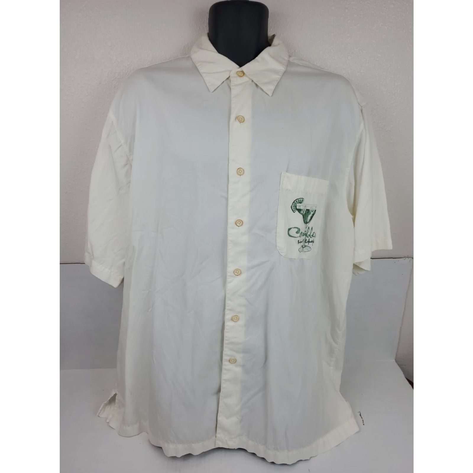 Vintage Caribbean Shirt Hawaiian Pineapple Creme Button-Up Short Sleeve Men's XL Size Size US XL / EU 56 / 4 - 2 Thumbnail